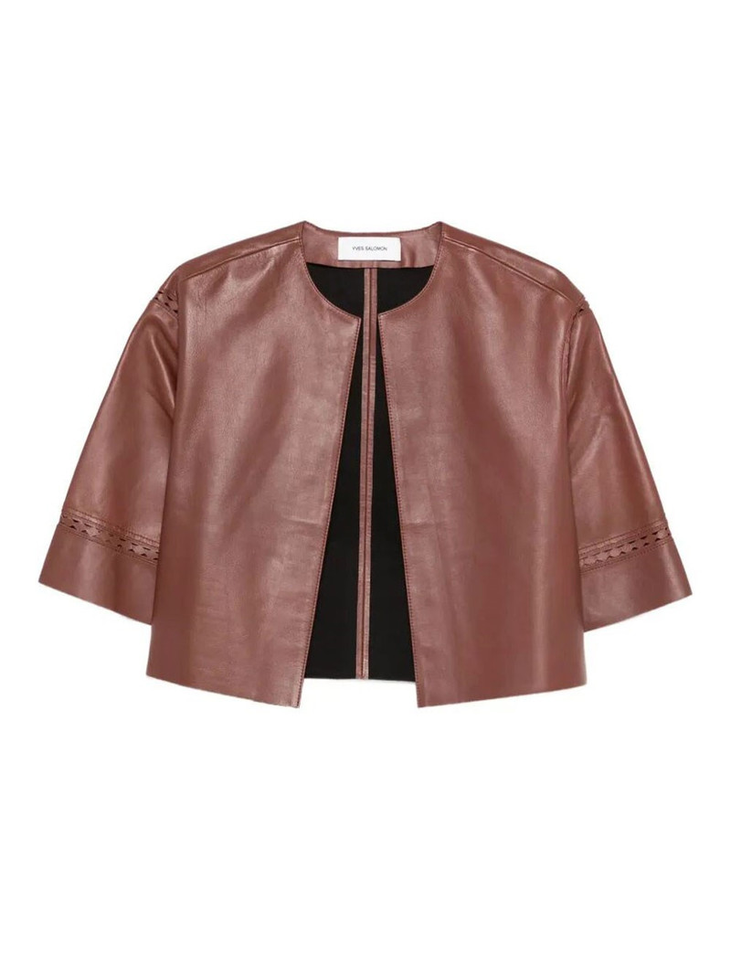 LASER-CUT LEATHER CROPPED JACKET 1