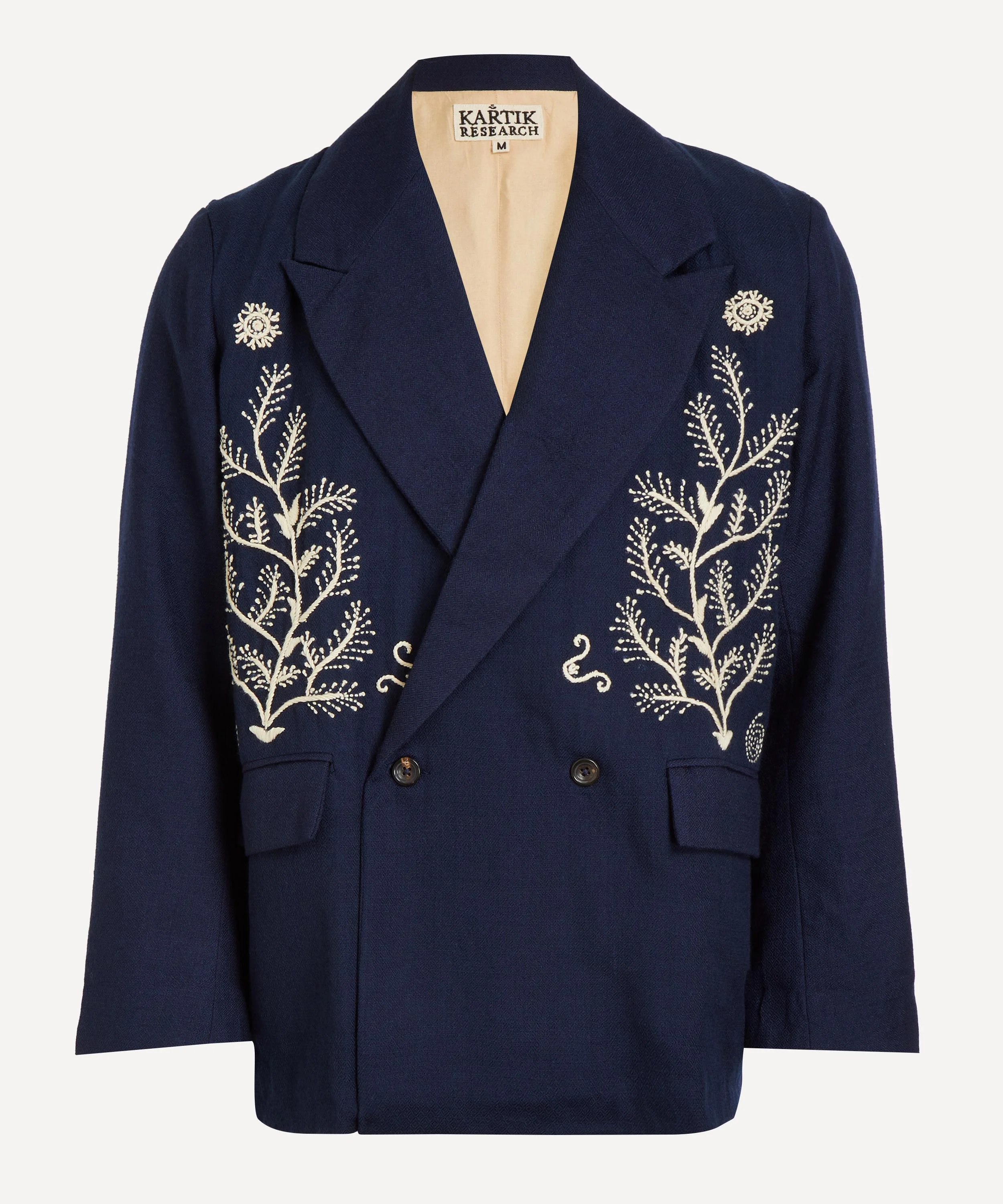 Double Breasted Embroidered Blazer - 1