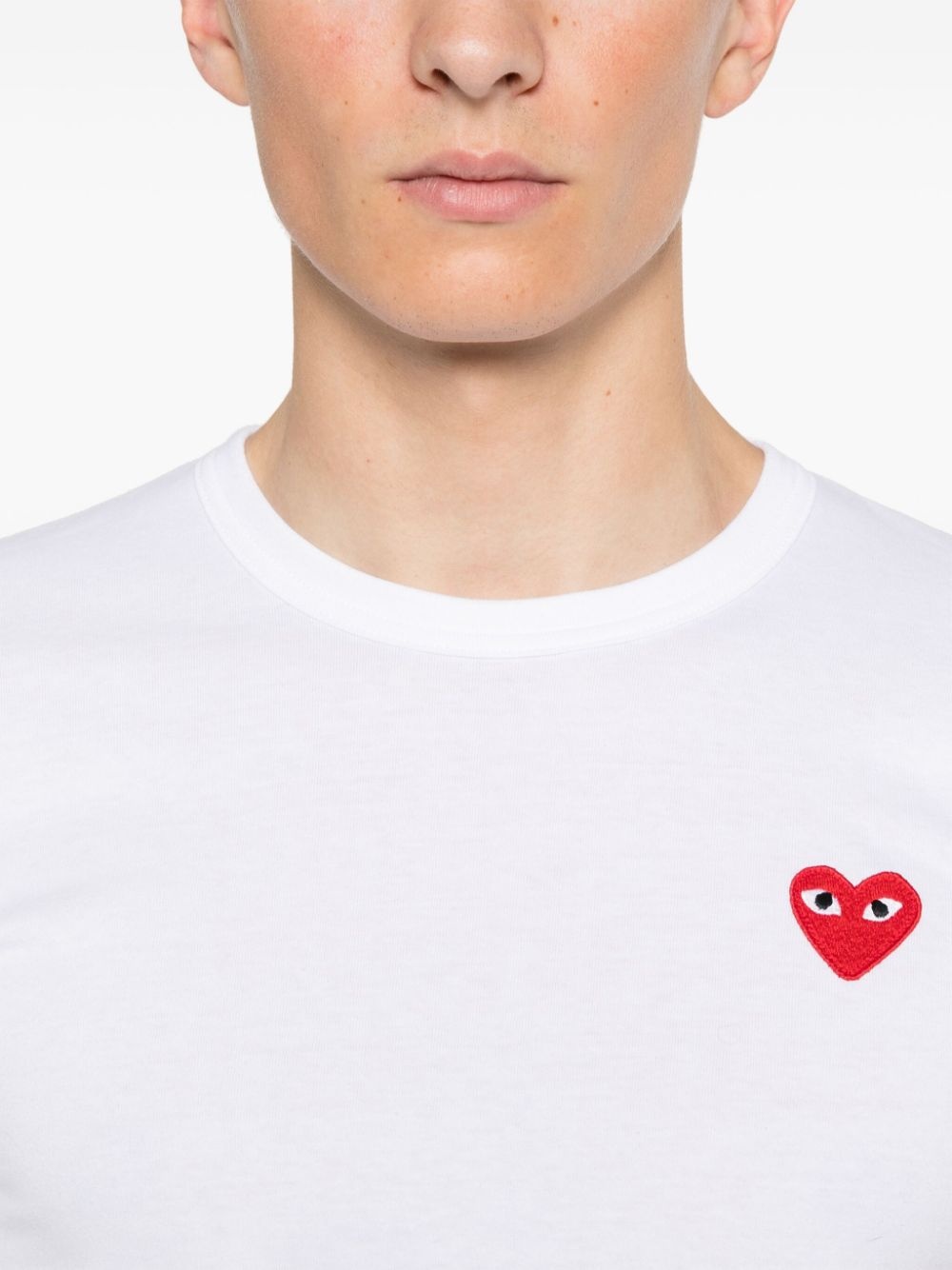 heart-patch cotton T-shirt - 5