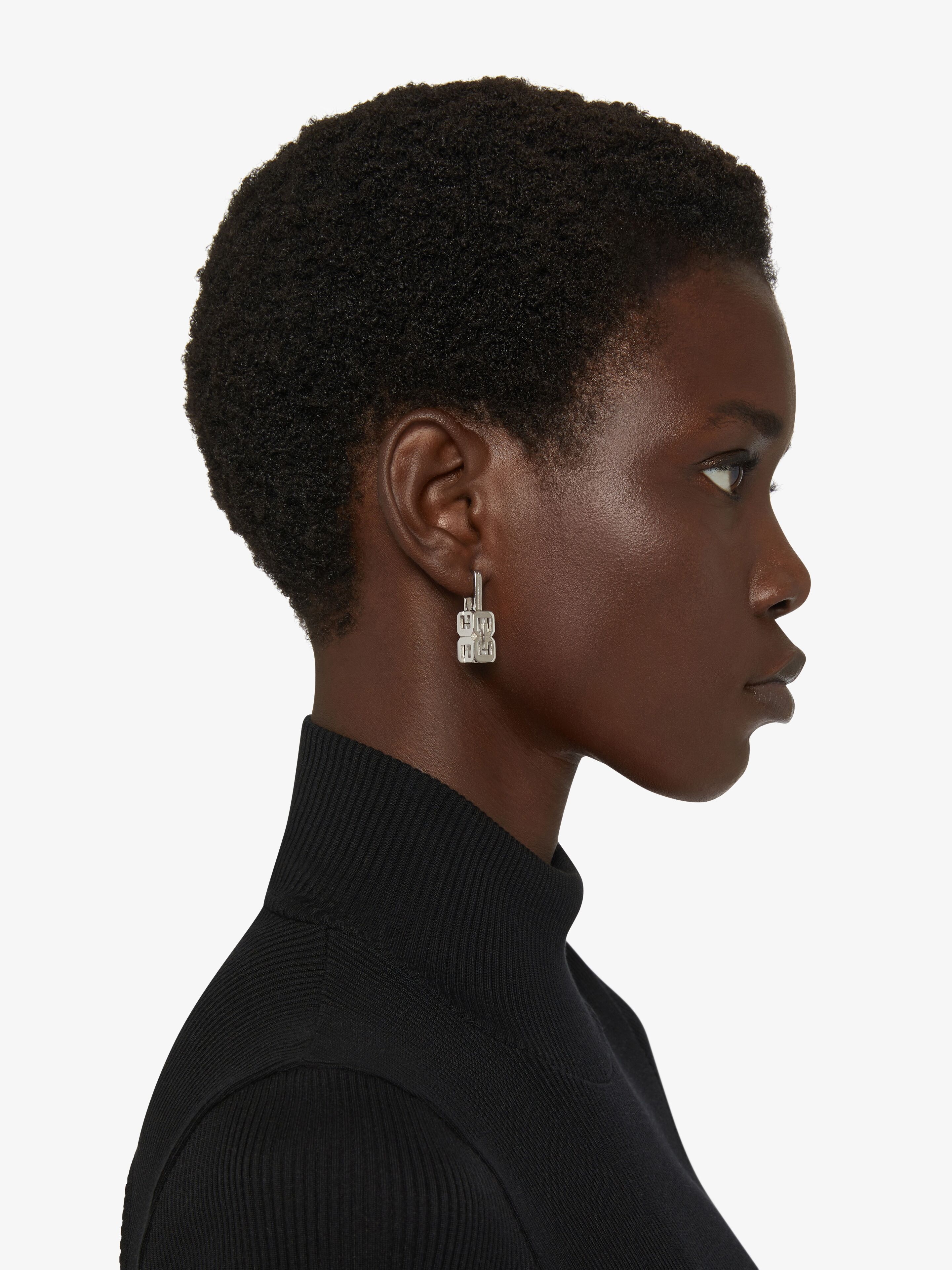 G CUBE EARRINGS IN METAL - 3
