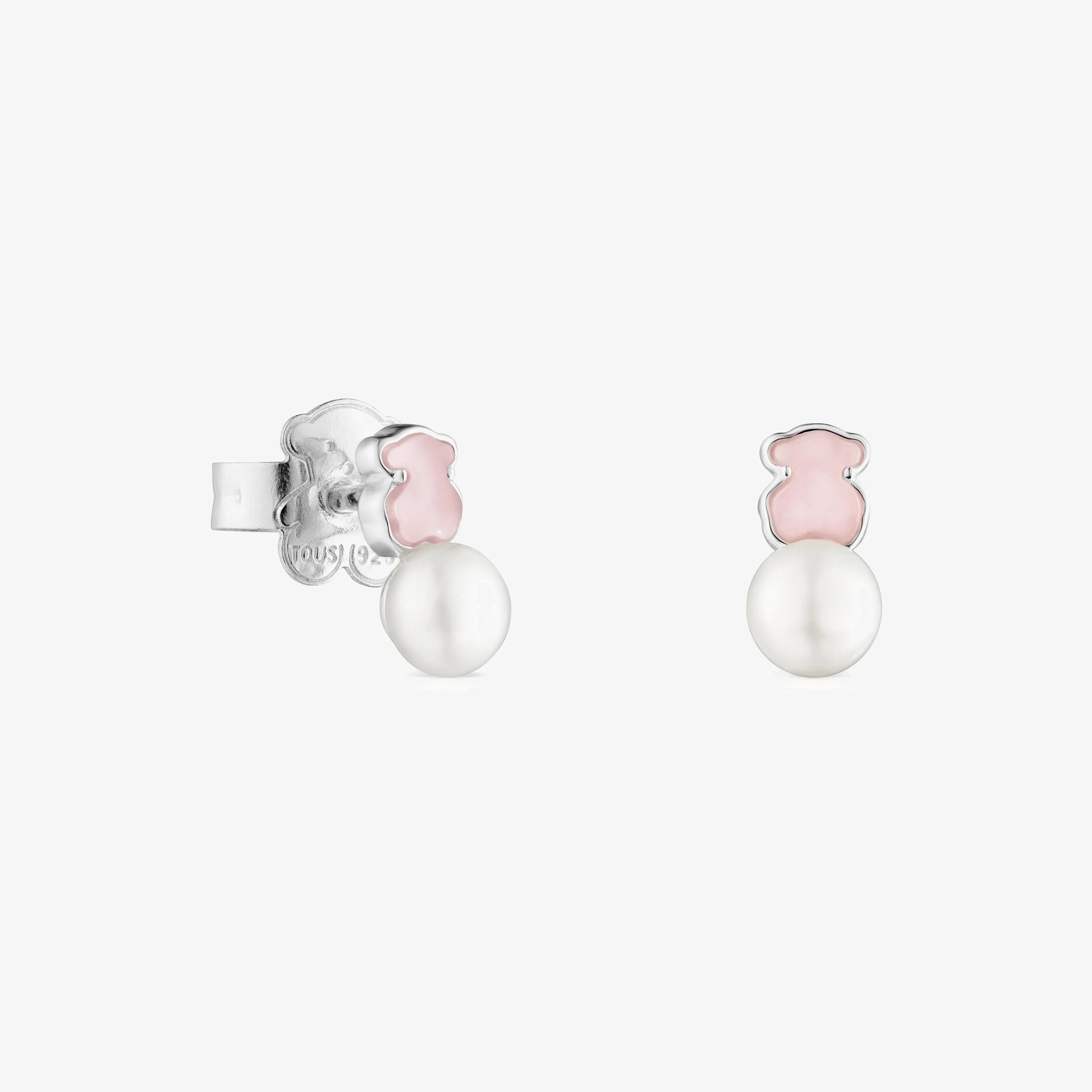 TOUS Mini Color Earrings in Silver with Quartzite and Pearl - 1