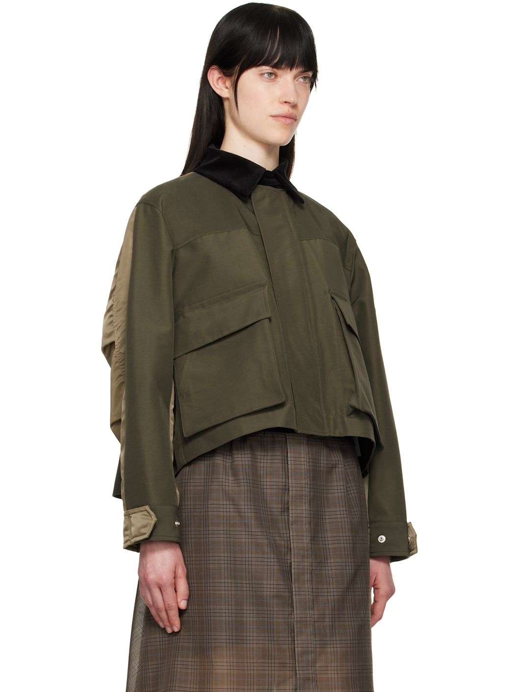 Khaki Grosgrain & Nylon Twill Jacket - 2
