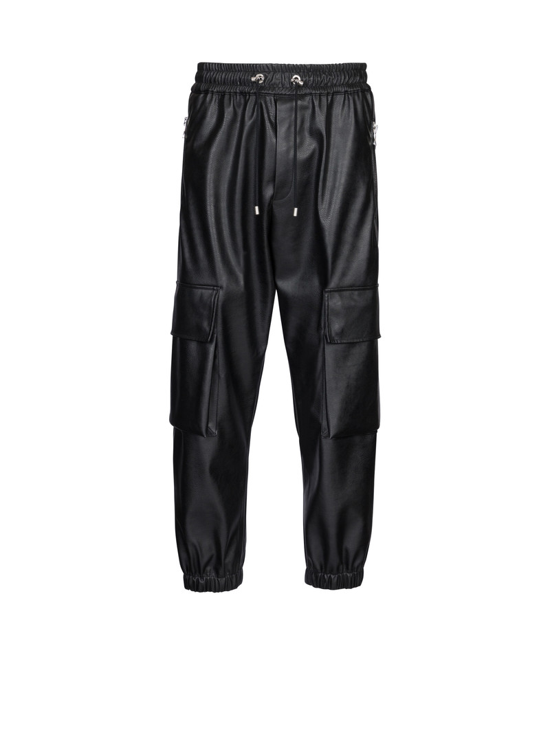 Faux leather cargo trousers 1