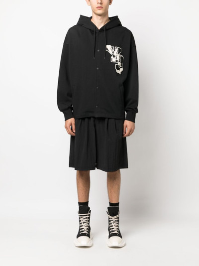 Y-3 logo-patch organic-cotton hoodie outlook