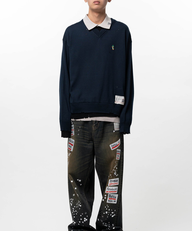 Triple Layered Knit Polo Sweater 14