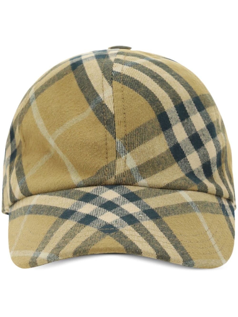 checked cotton cap - 1