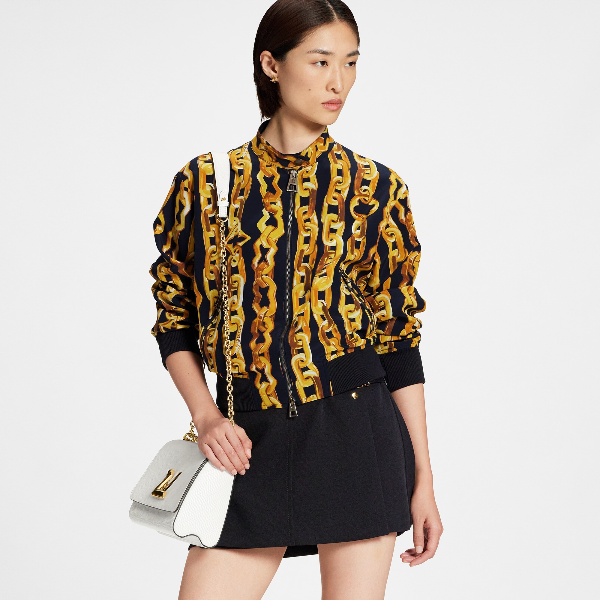 Chain Print Bomber Jacket - 5