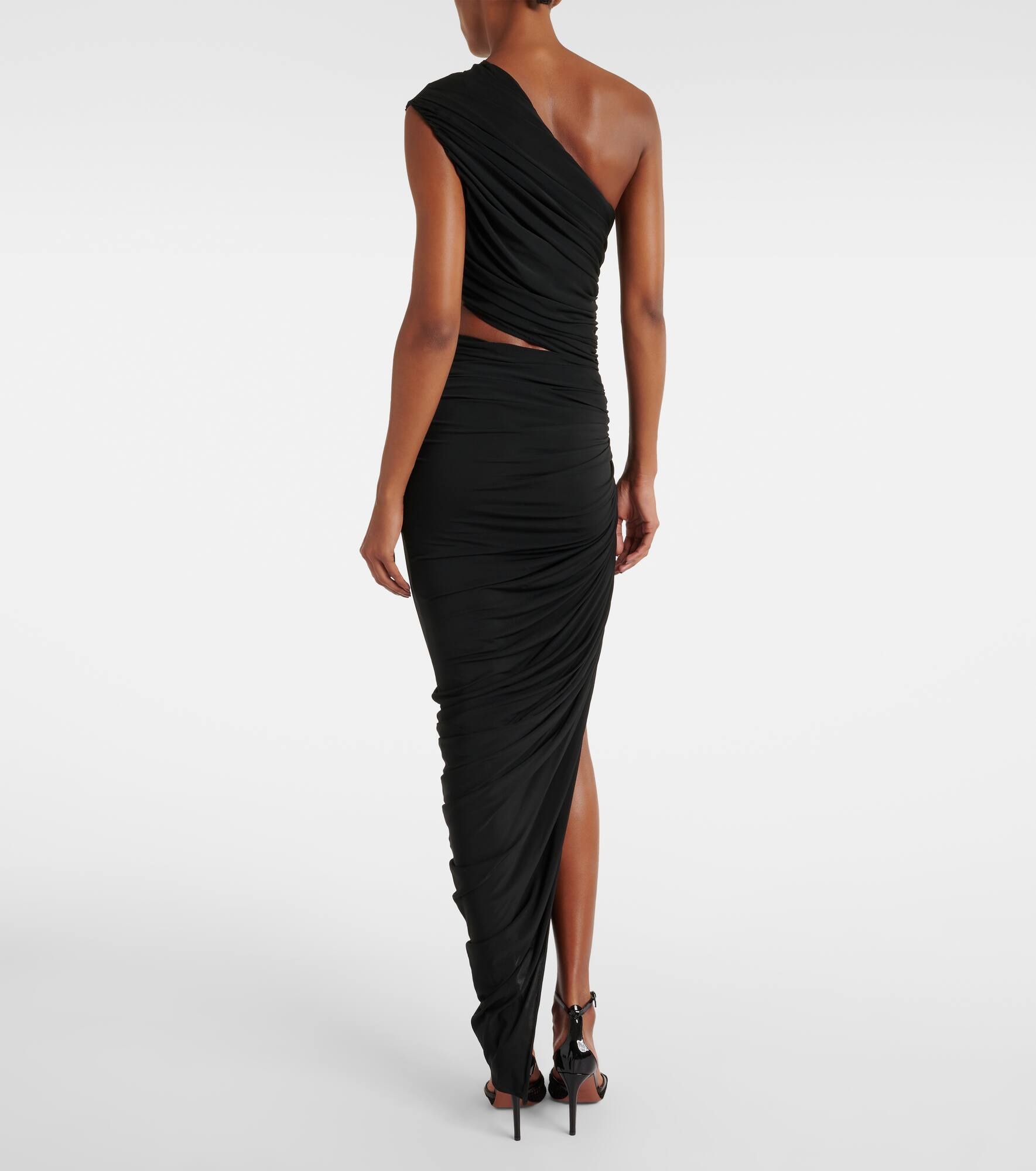 Cutout ruched jersey midi dress - 3