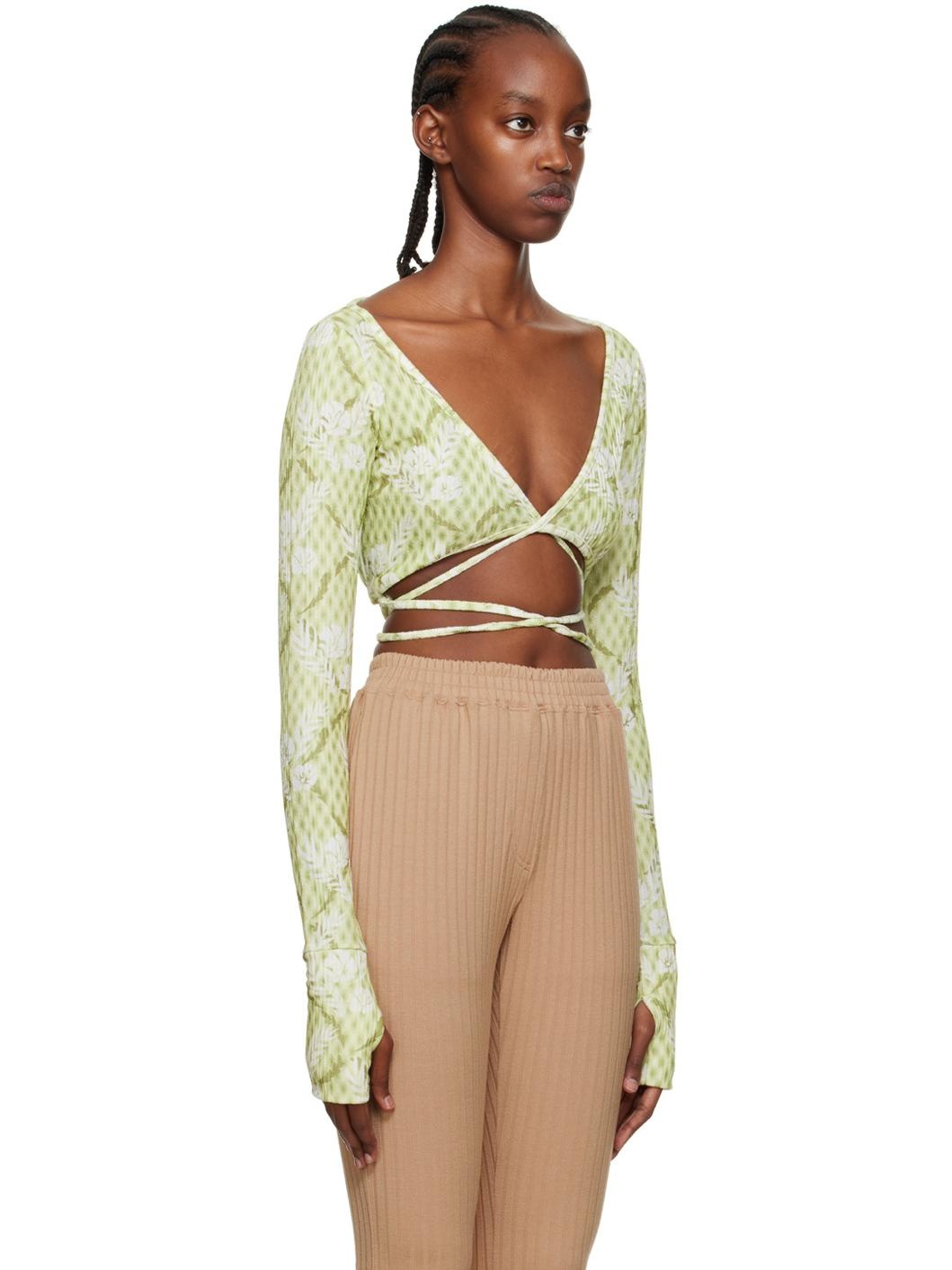 Green Self-Tie Cardigan - 2