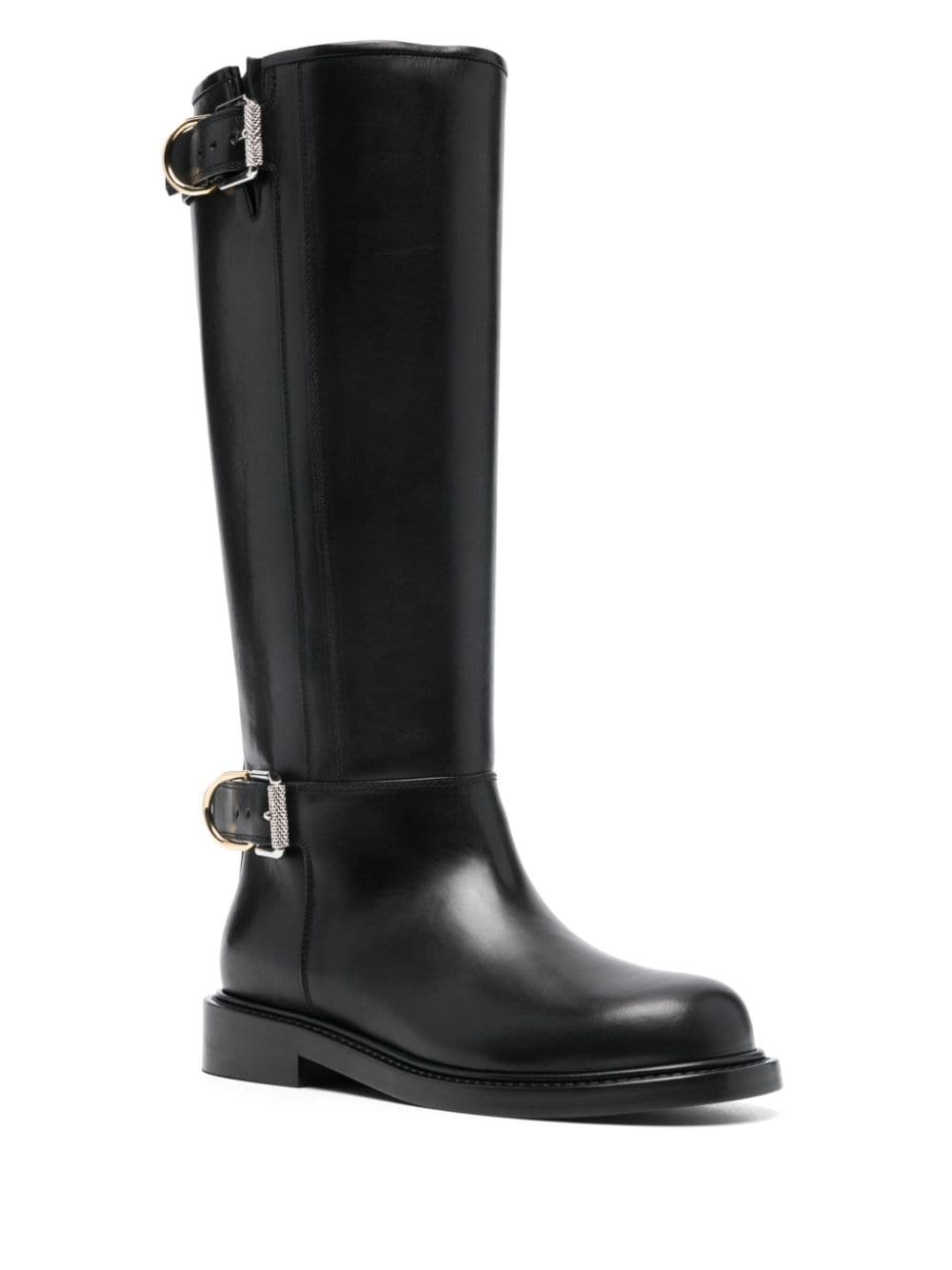 buckled leather boots - 2