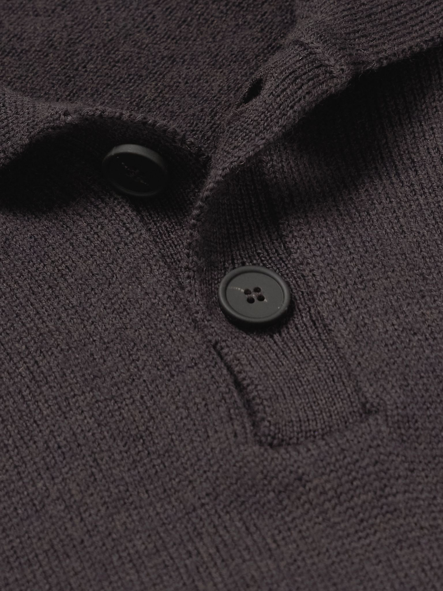 Merino Wool Polo Shirt Brown - 4