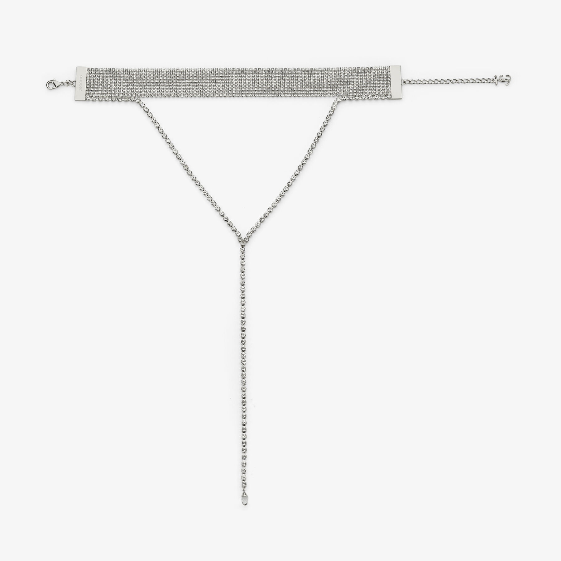 Saeda Necklace
Silver-Finish Metal Chain Necklace with Crystal - 2