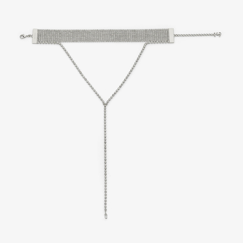 JIMMY CHOO Saeda Necklace
Silver-Finish Metal Chain Necklace with Crystal outlook