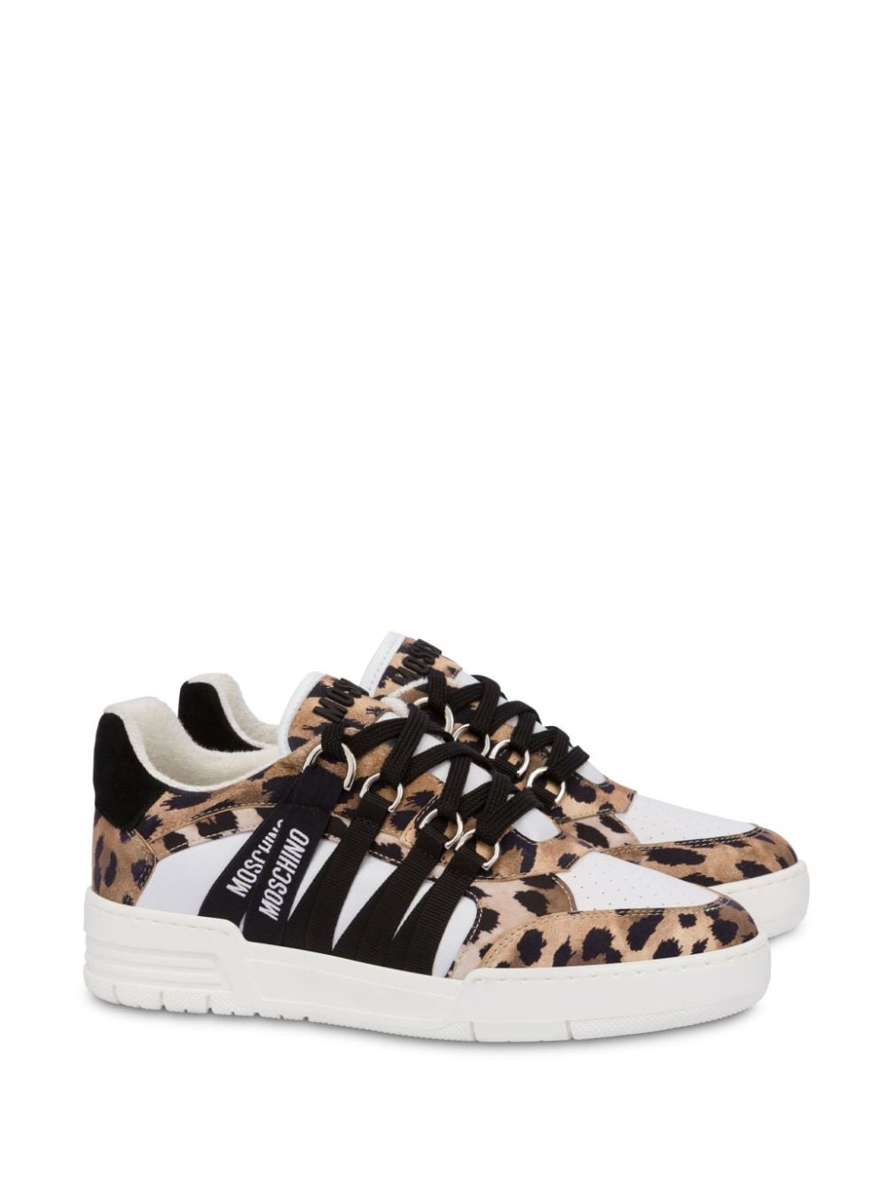 cheetah-print lace-up sneakers - 2