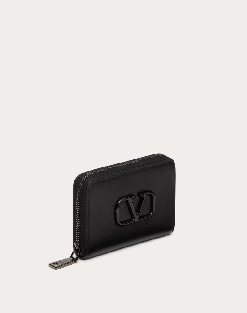 LACQUERED VLOGO SIGNATURE WALLET WITH NECK STRAP 4