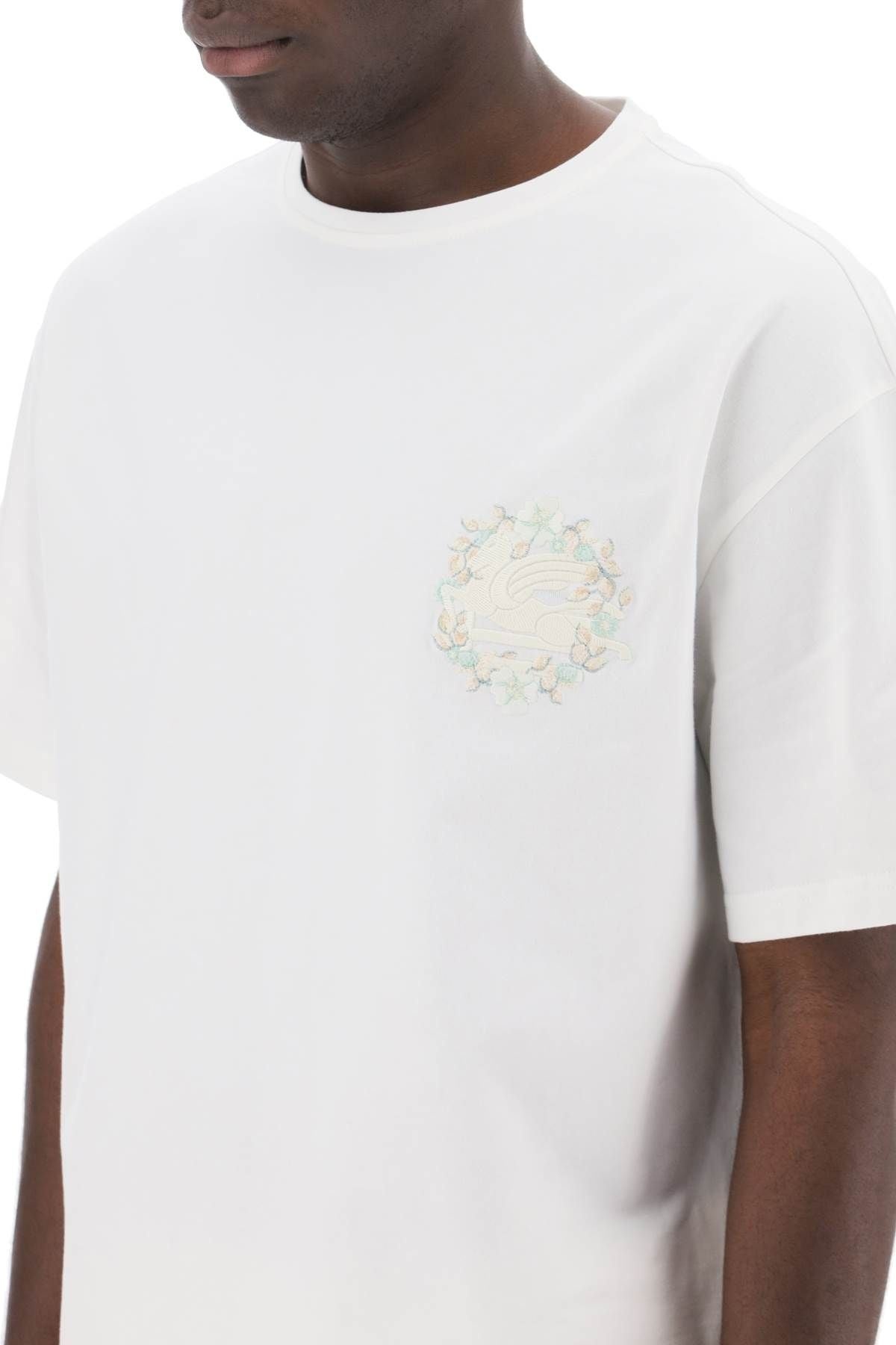 FLORAL PEGASUS EMBROIDERED T-SHIRT - 10