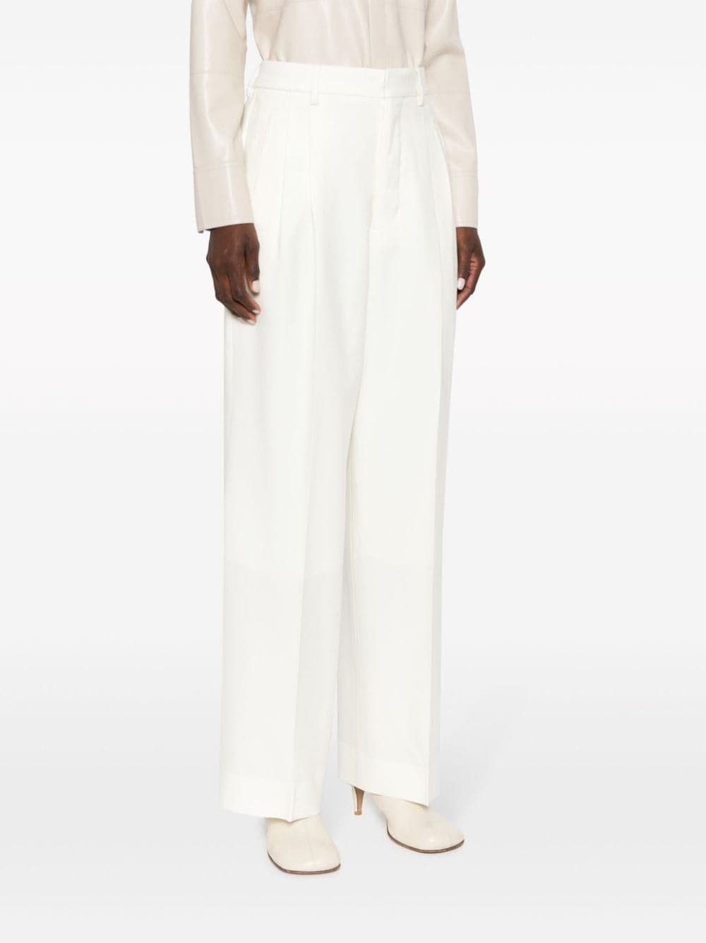 high-waisted flared trousers - 3