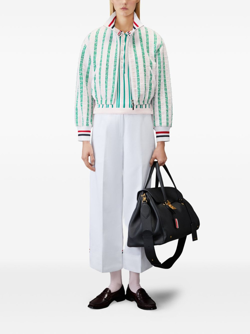 Thom Browne repp stripe tweed blouson jacket outlook