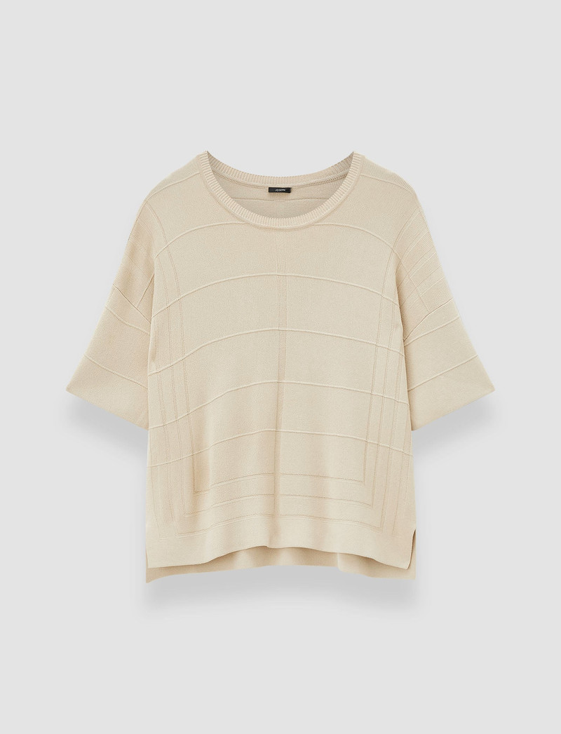 Viscose Grid Knit T-Shirt 1