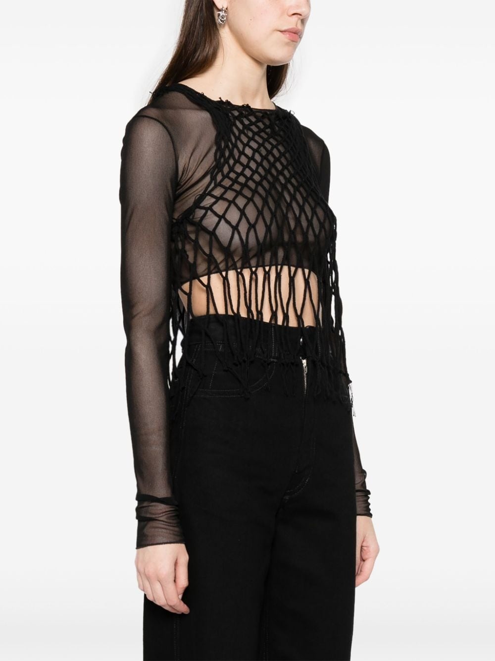 mesh sleeveless tank top - 3
