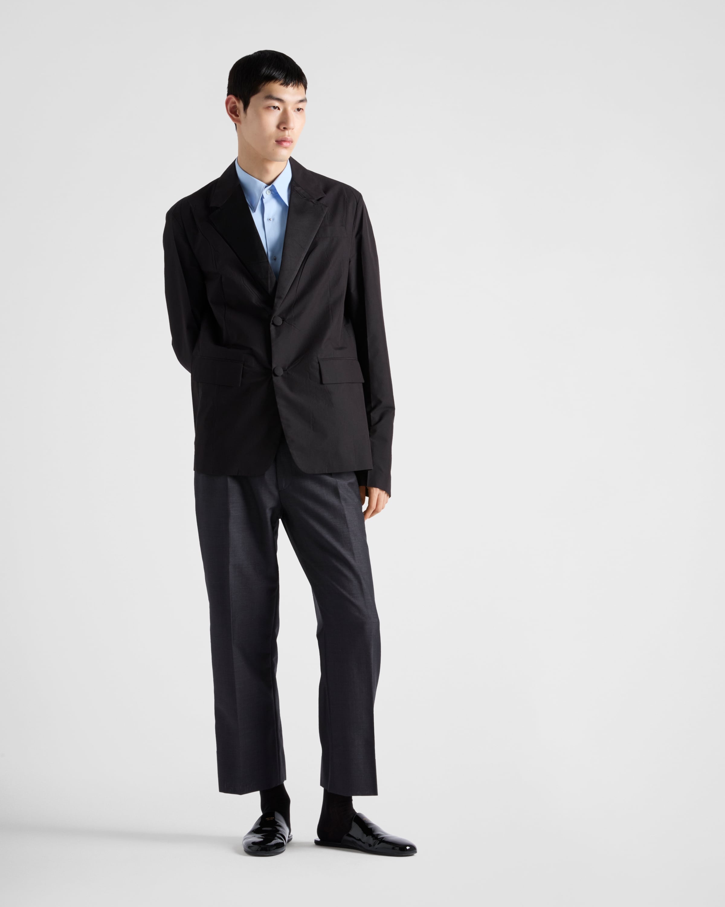 Cotton blend single-breasted jacket - 2