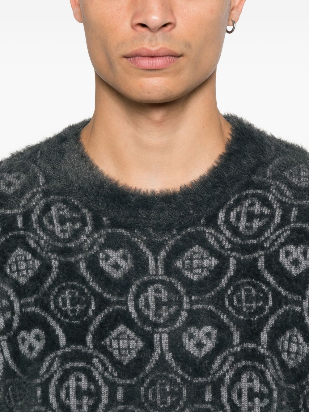 logo-pattern sweater - 5