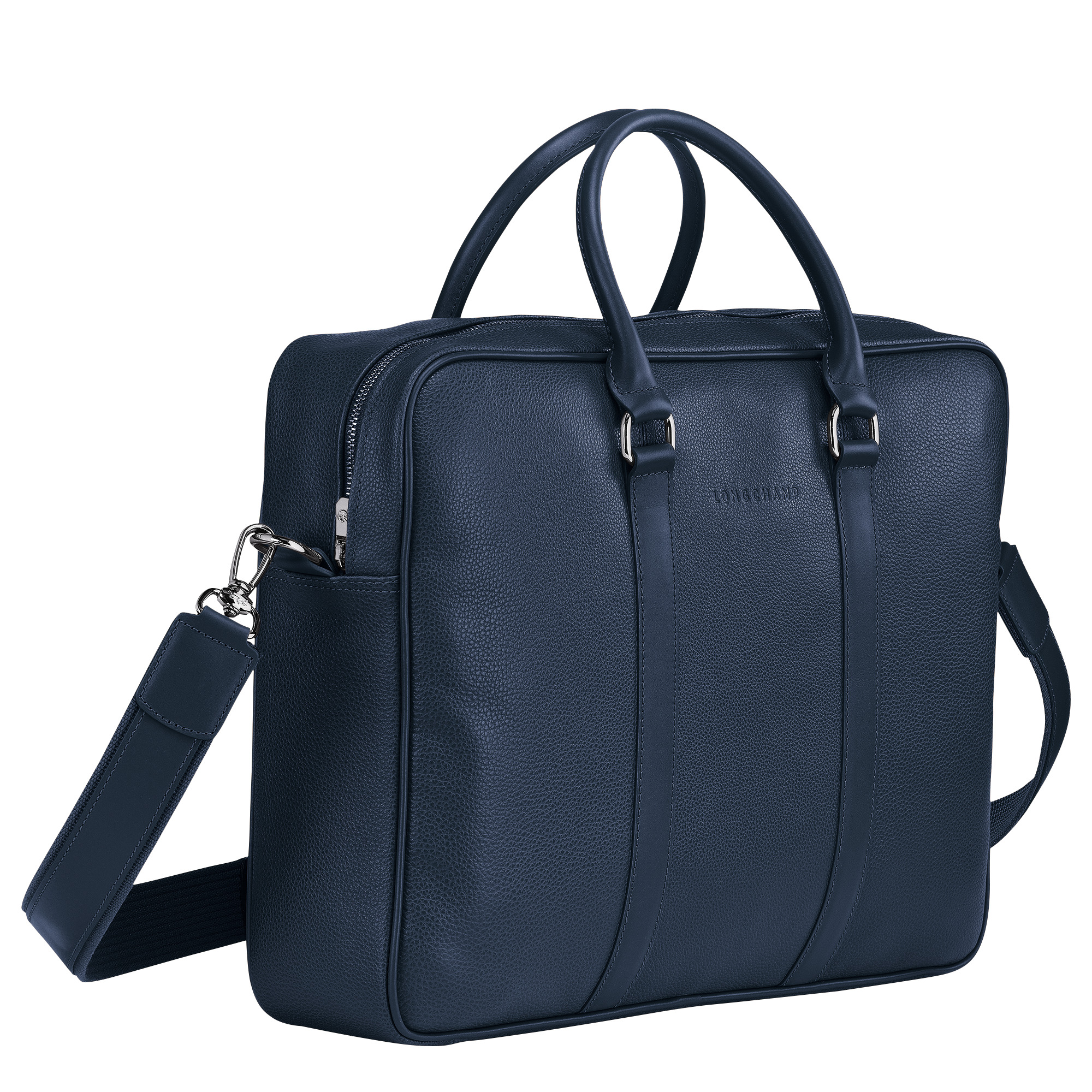 Le Foulonné M Briefcase Navy - Leather - 3