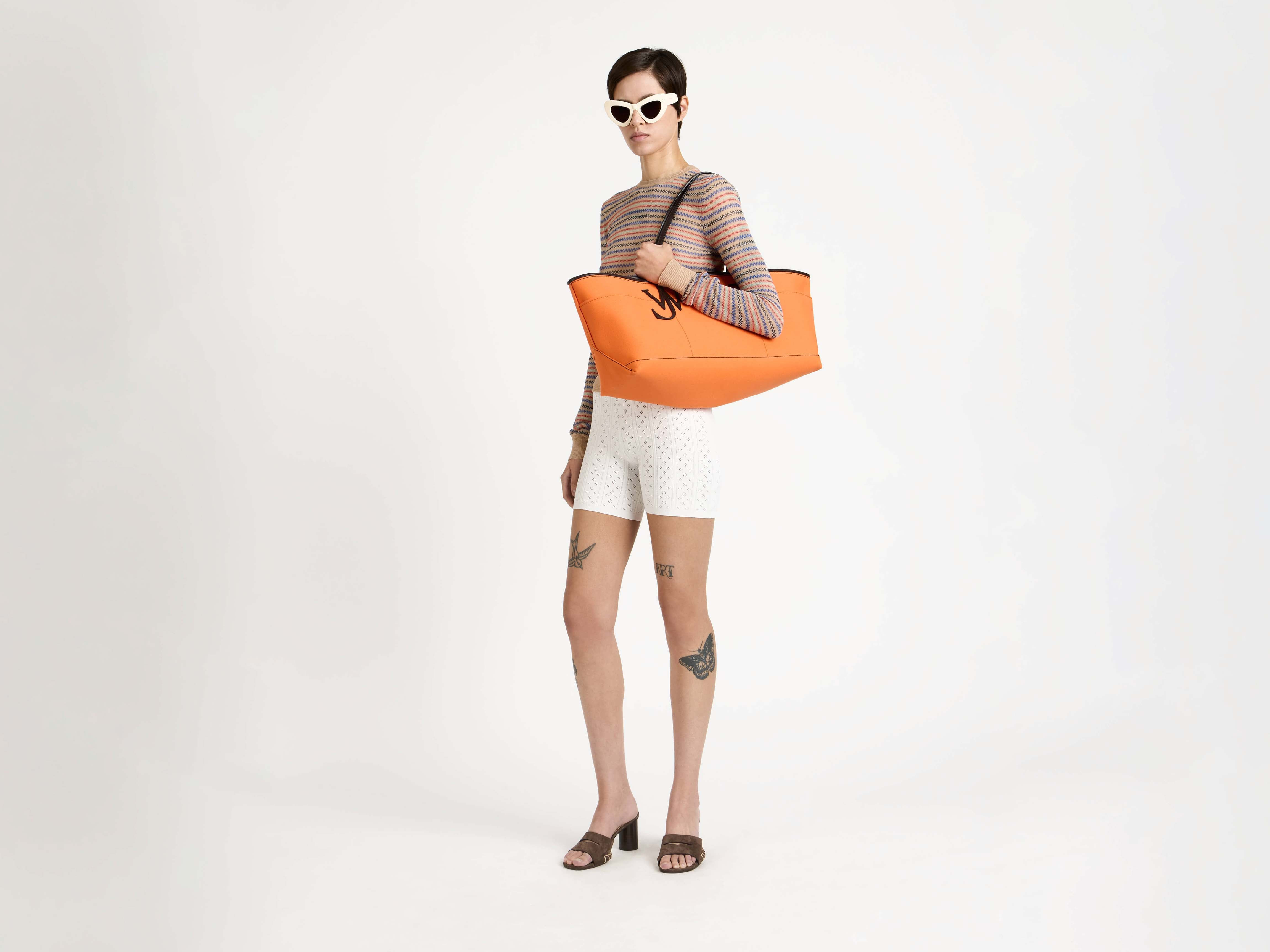 STRETCH ANCHOR CANVAS TOTE IN ORANGE - 4