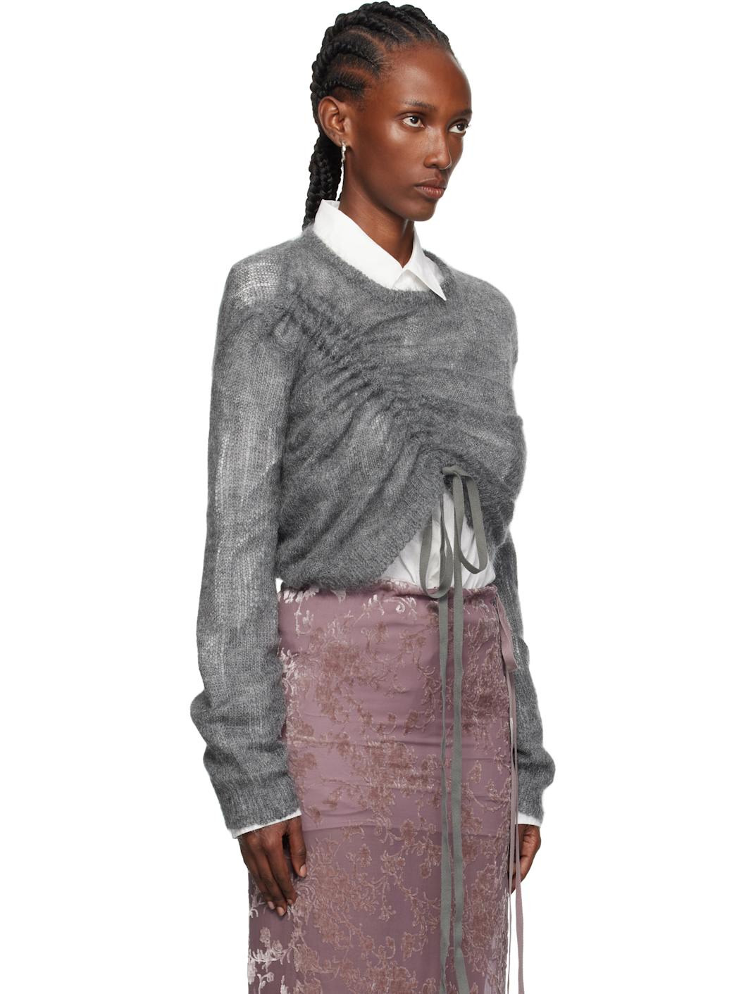 Gray Zinaida Drawstring Sweater - 2