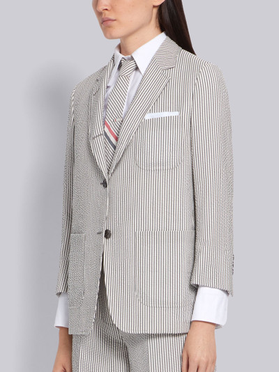 Thom Browne Medium Grey Seersucker Sack Jacket outlook