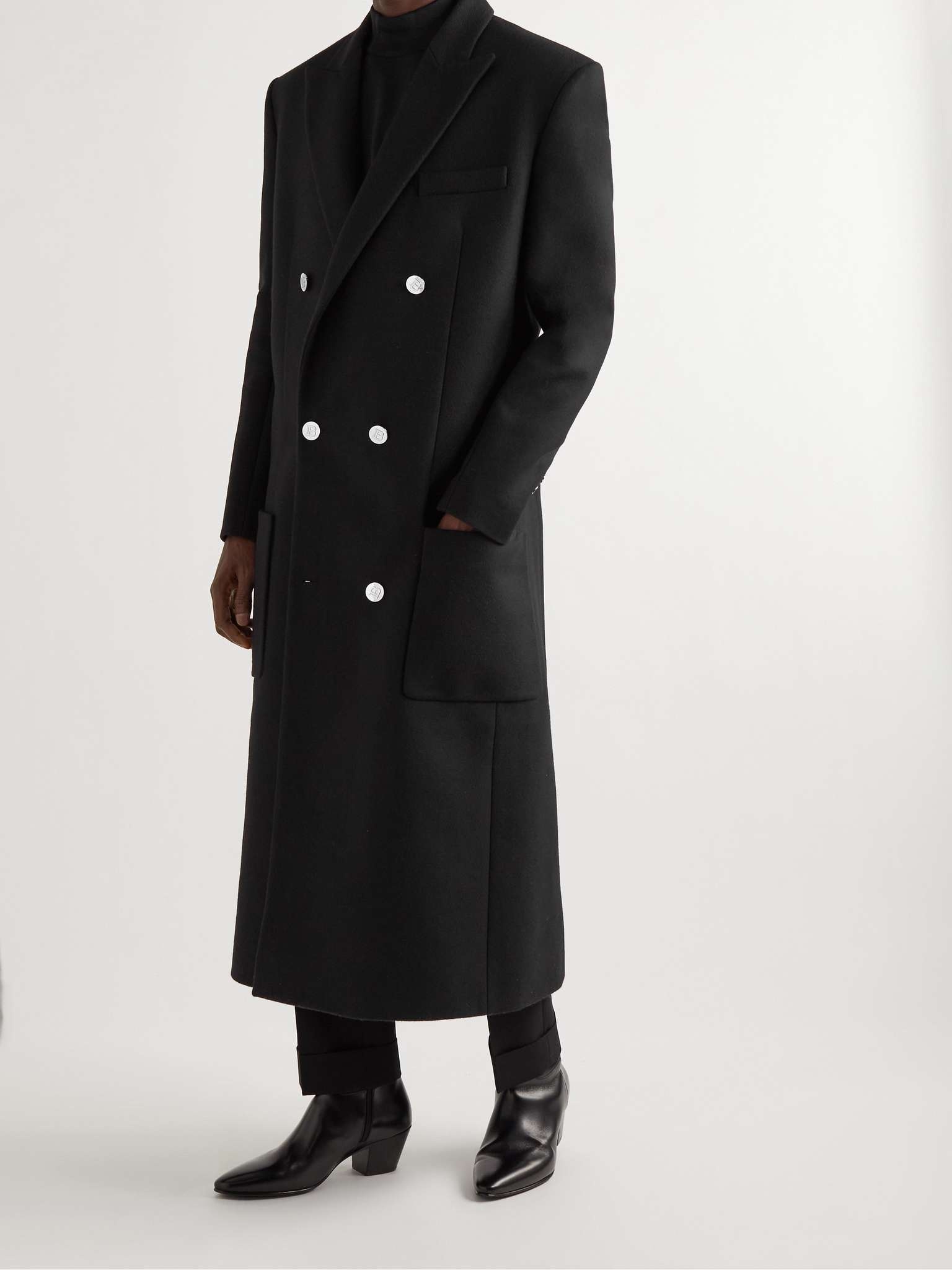 Double-Breasted Wool-Blend Coat - 2