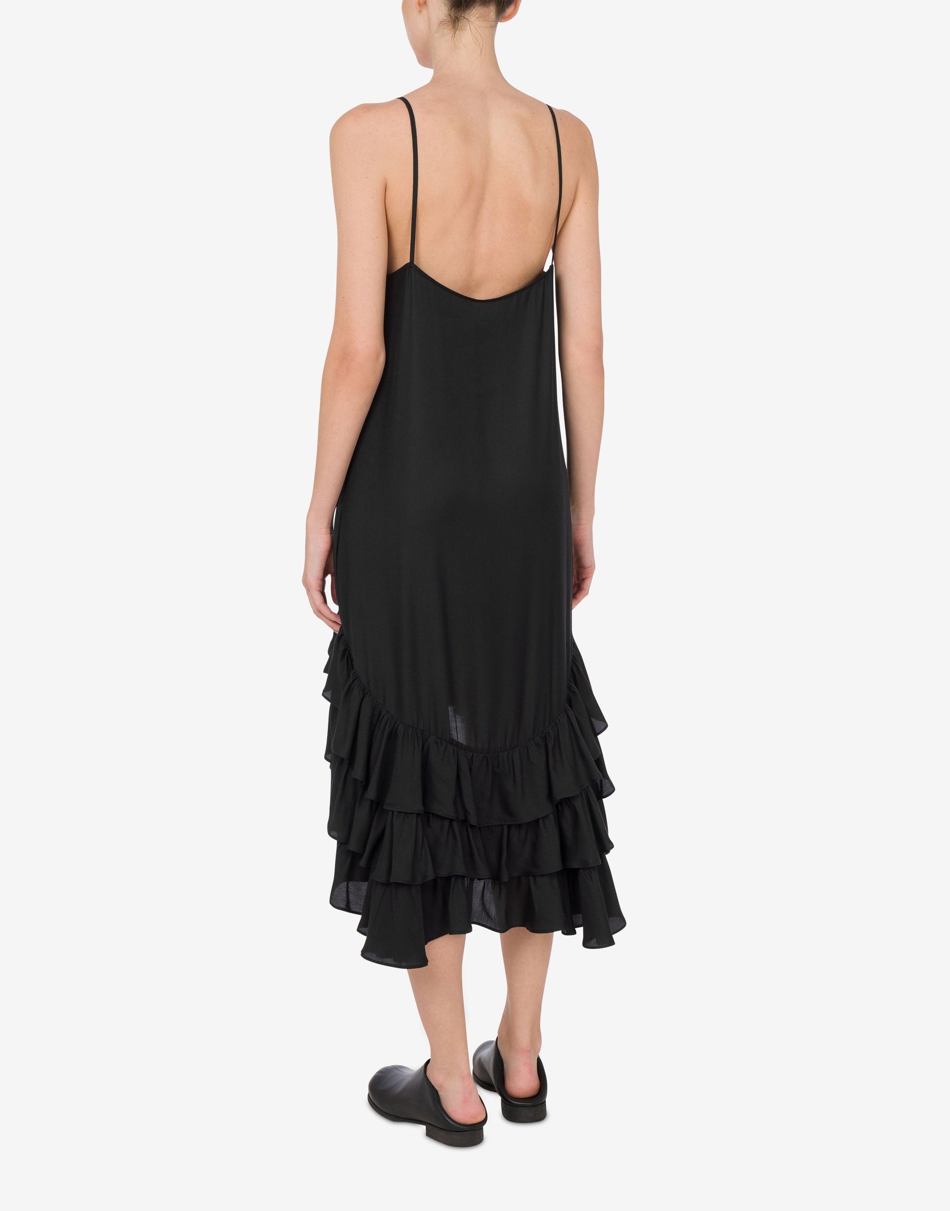 VISCOSE TWILL DRESS WITH RUFFLES - 2
