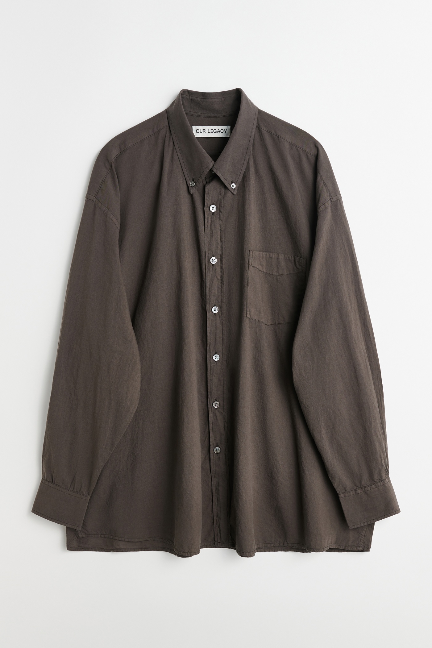 Borrowed BD Shirt Faded Brown Cotton Voile - 1
