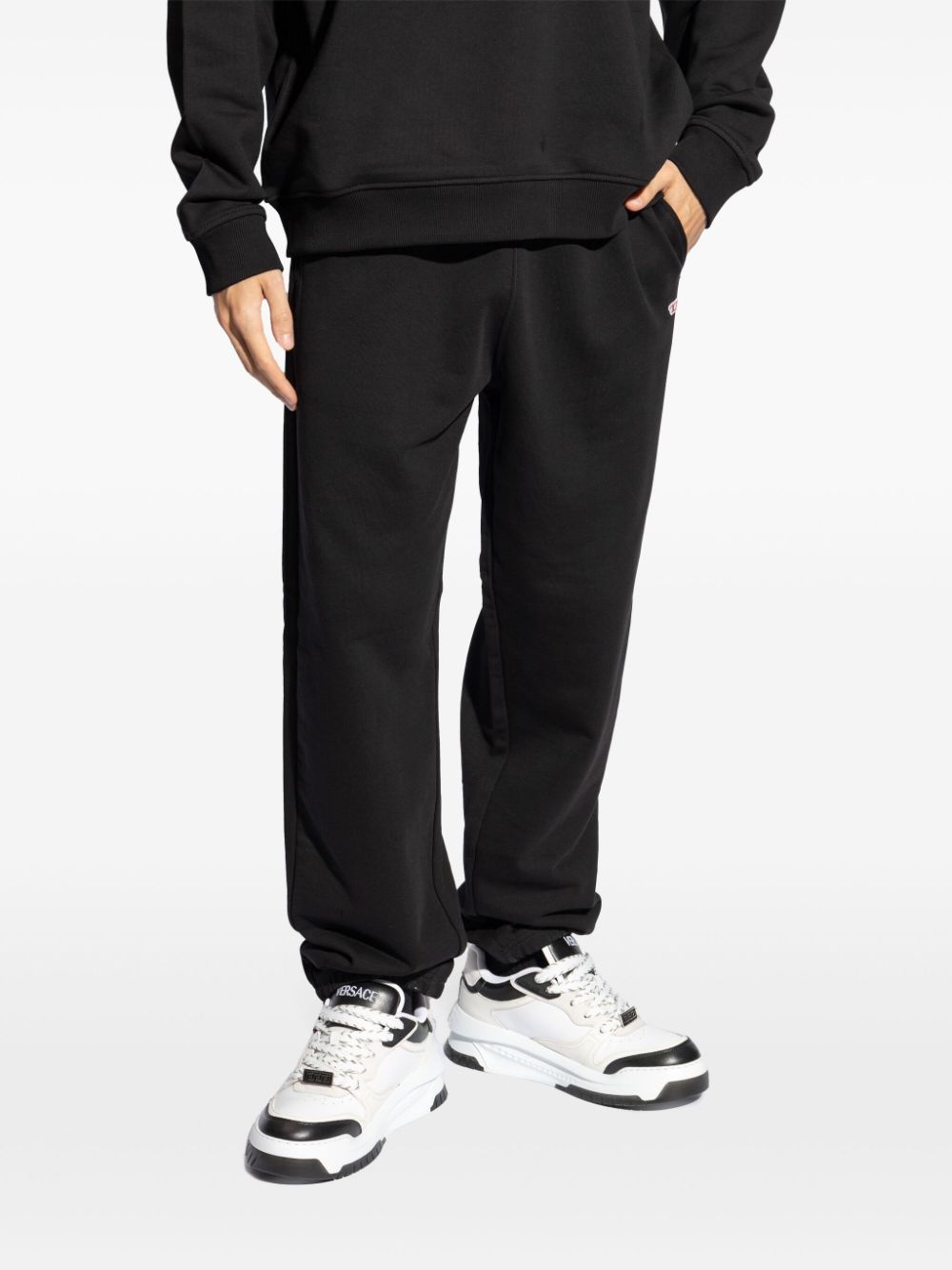 logo-patch cotton track pants - 3