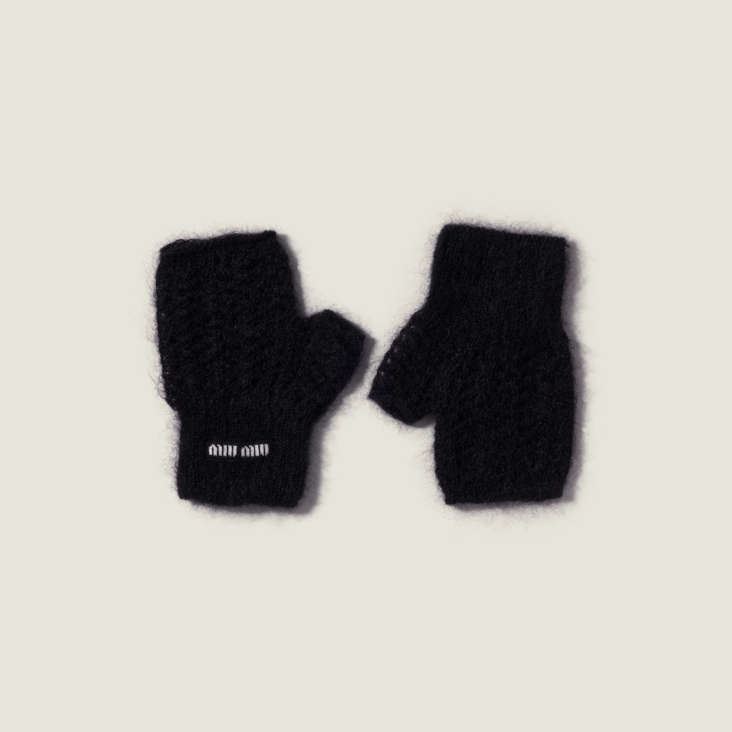 Mohair fingerless gloves - 1