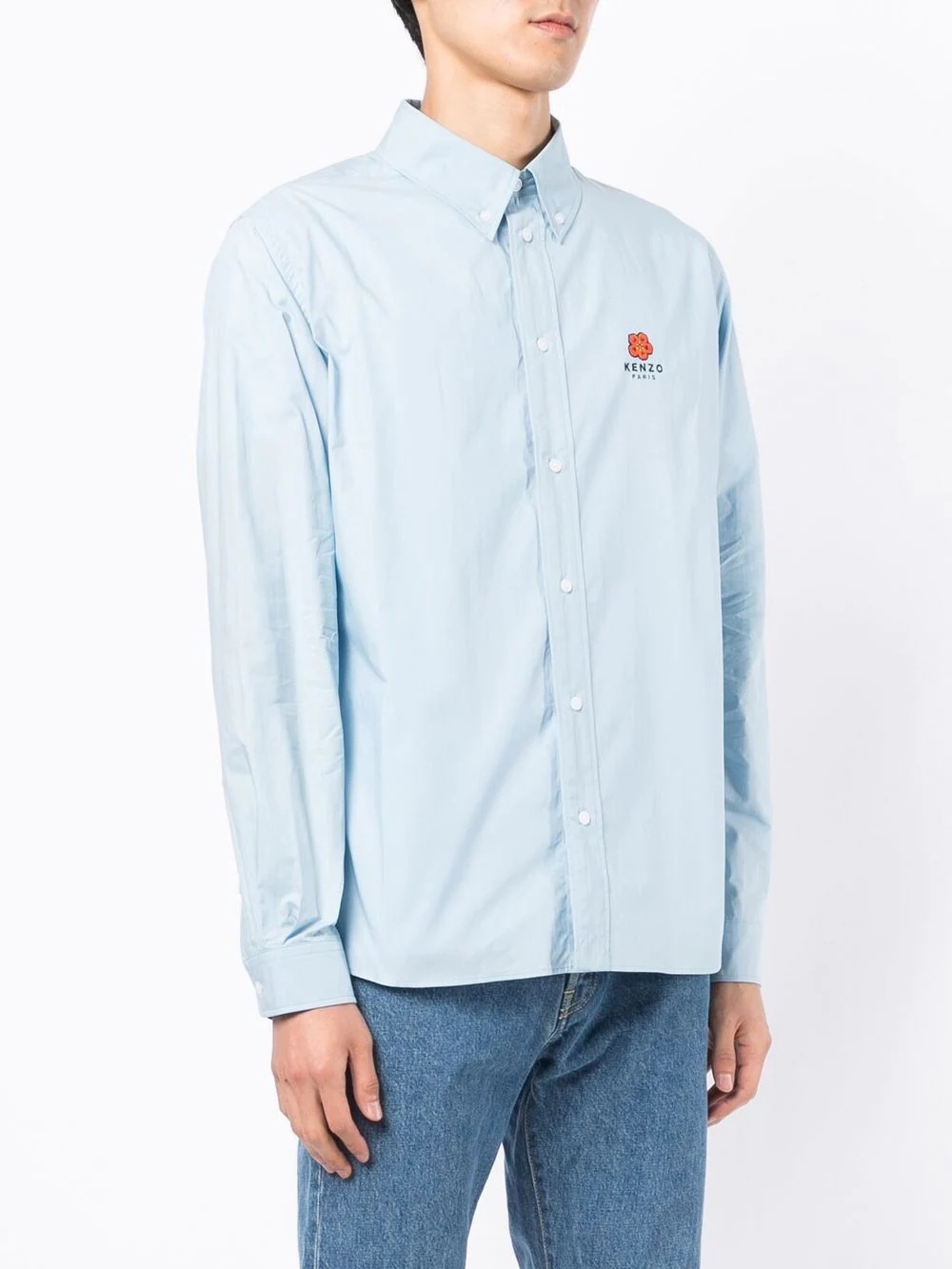 embroidered-logo long-sleeve shirt - 3