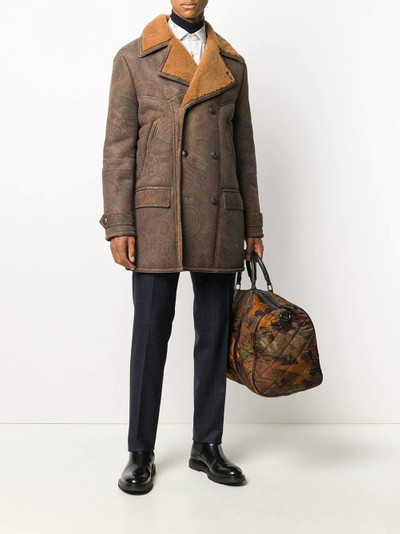 Etro shearling double-breasted coat outlook