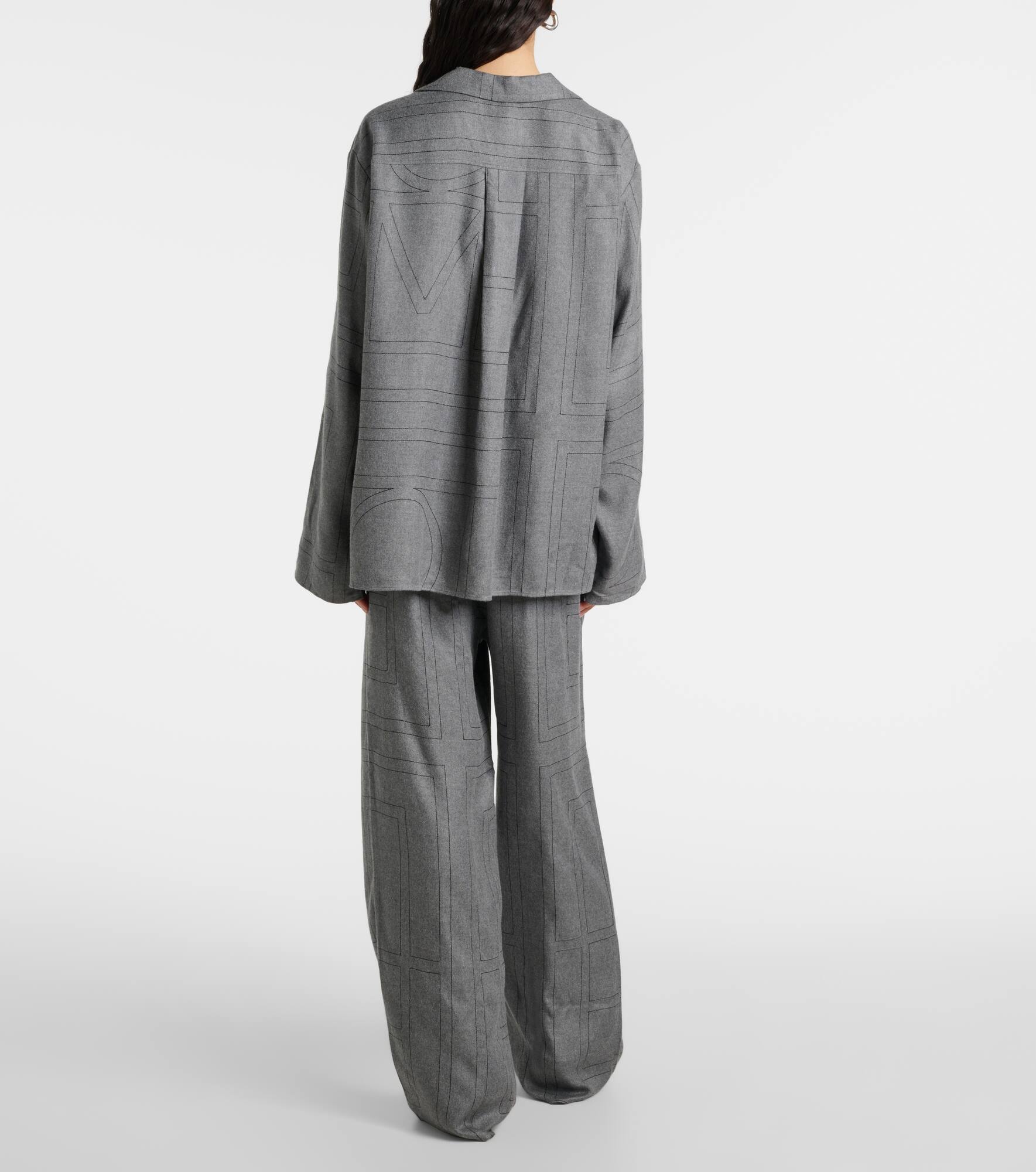 Monogram flannel pajama shirt - 3