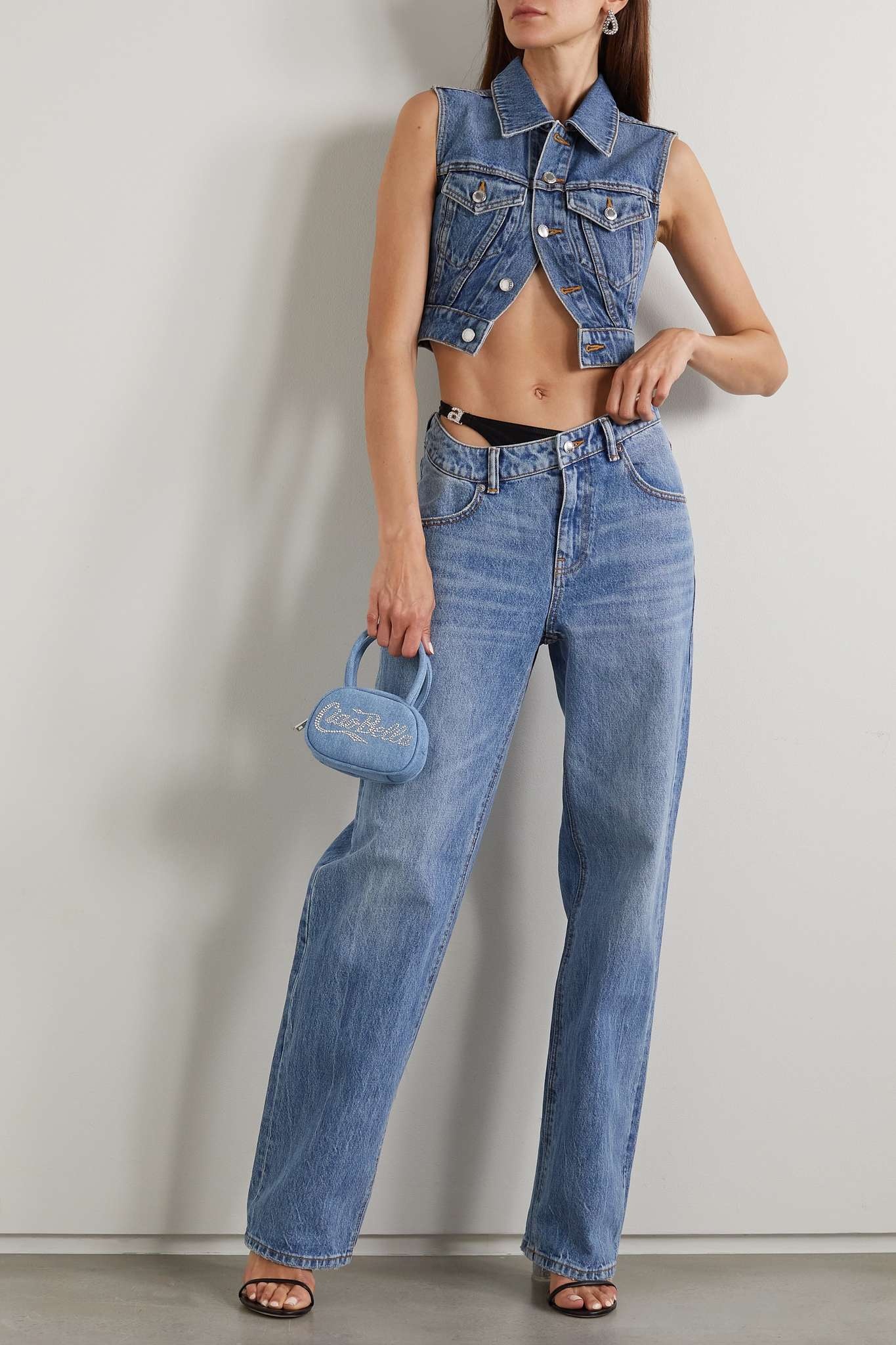 Alexander Wang ASYMMETRICAL BIKINI LAYER JEAN IN DENIM