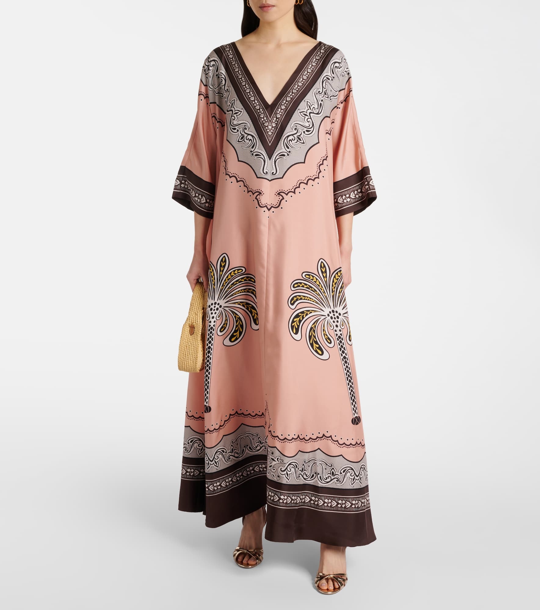 Muumuu printed silk twill maxi dress - 2