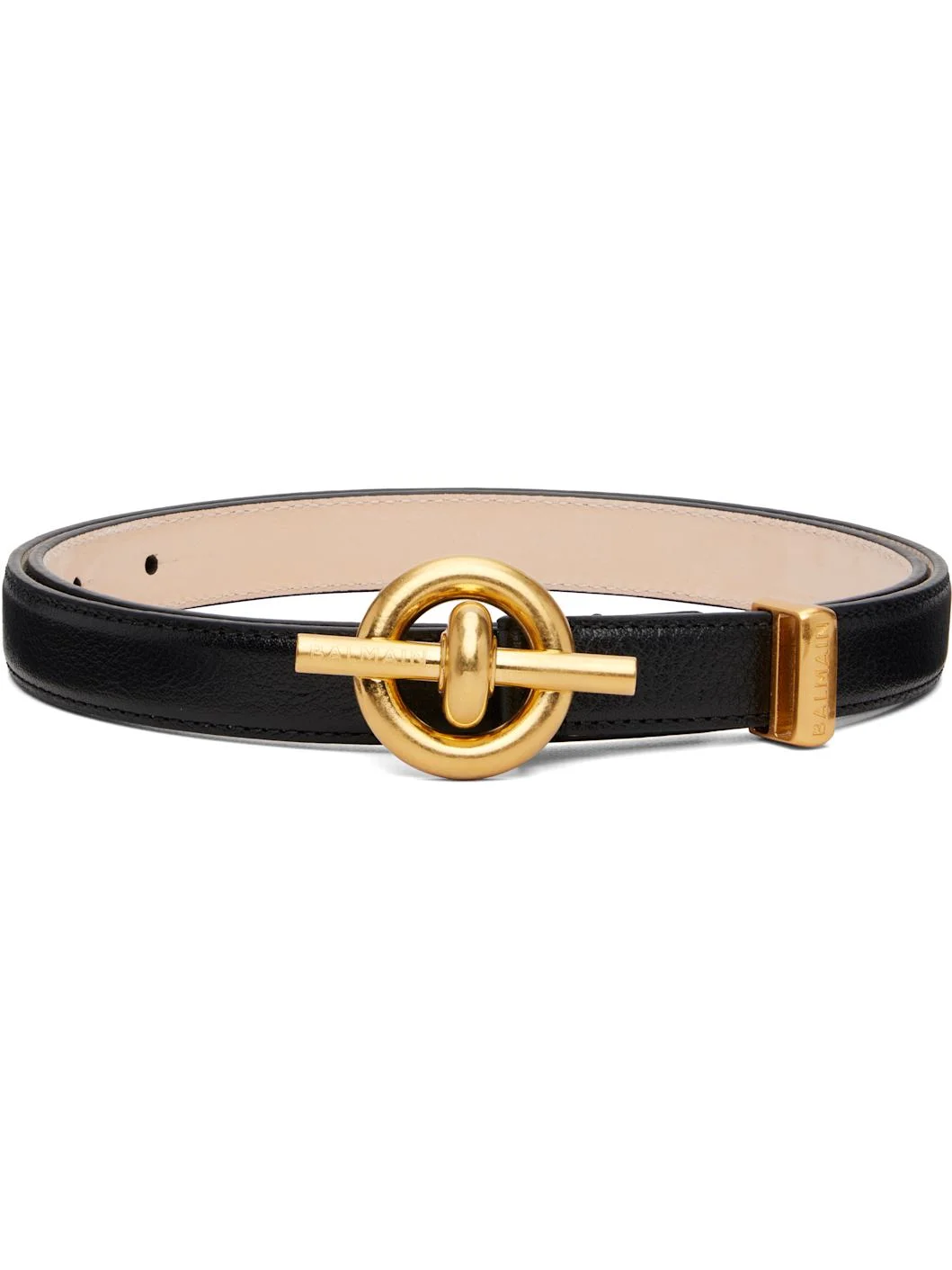 Black Calfskin T-Bar Belt - 1