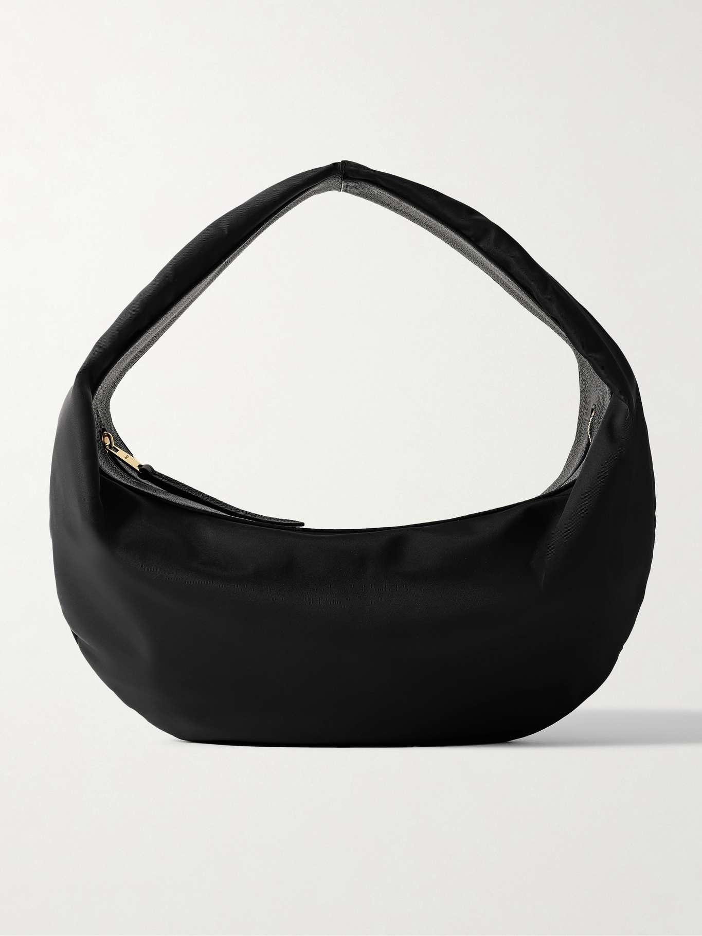 Olivia Sport medium textured leather-trimmed shell shoulder bag Black - 1