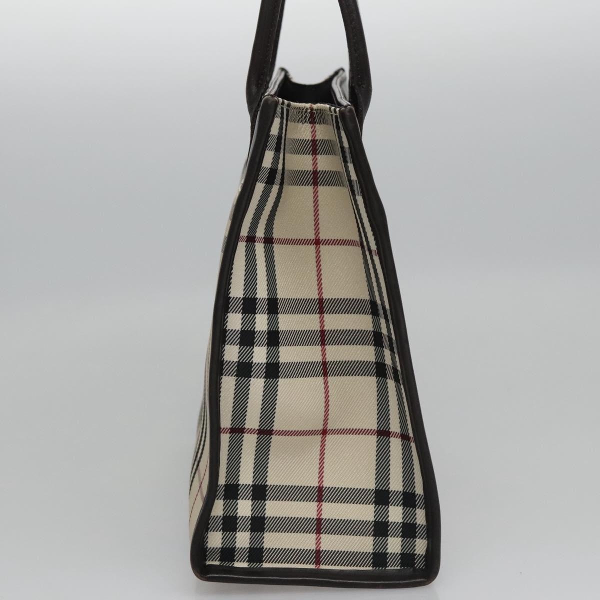 Burberry Nova Check Hand Bag Canvas Beige Brown - 4