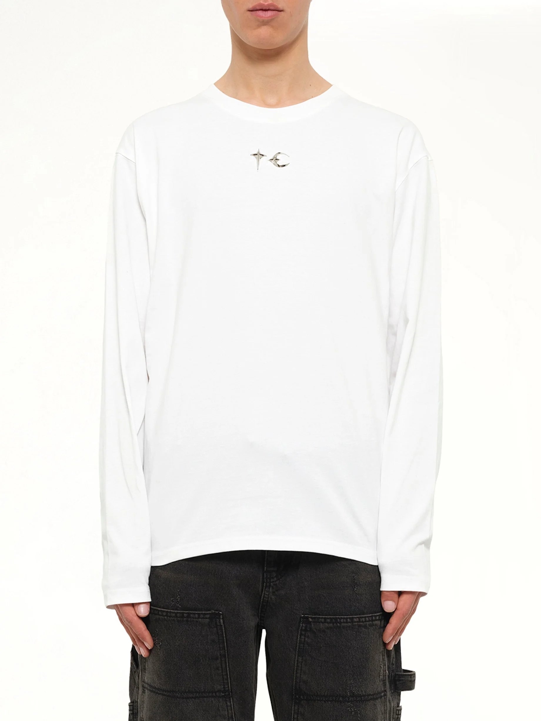 TC Basic Long Sleeve T-Shirt in White - 1
