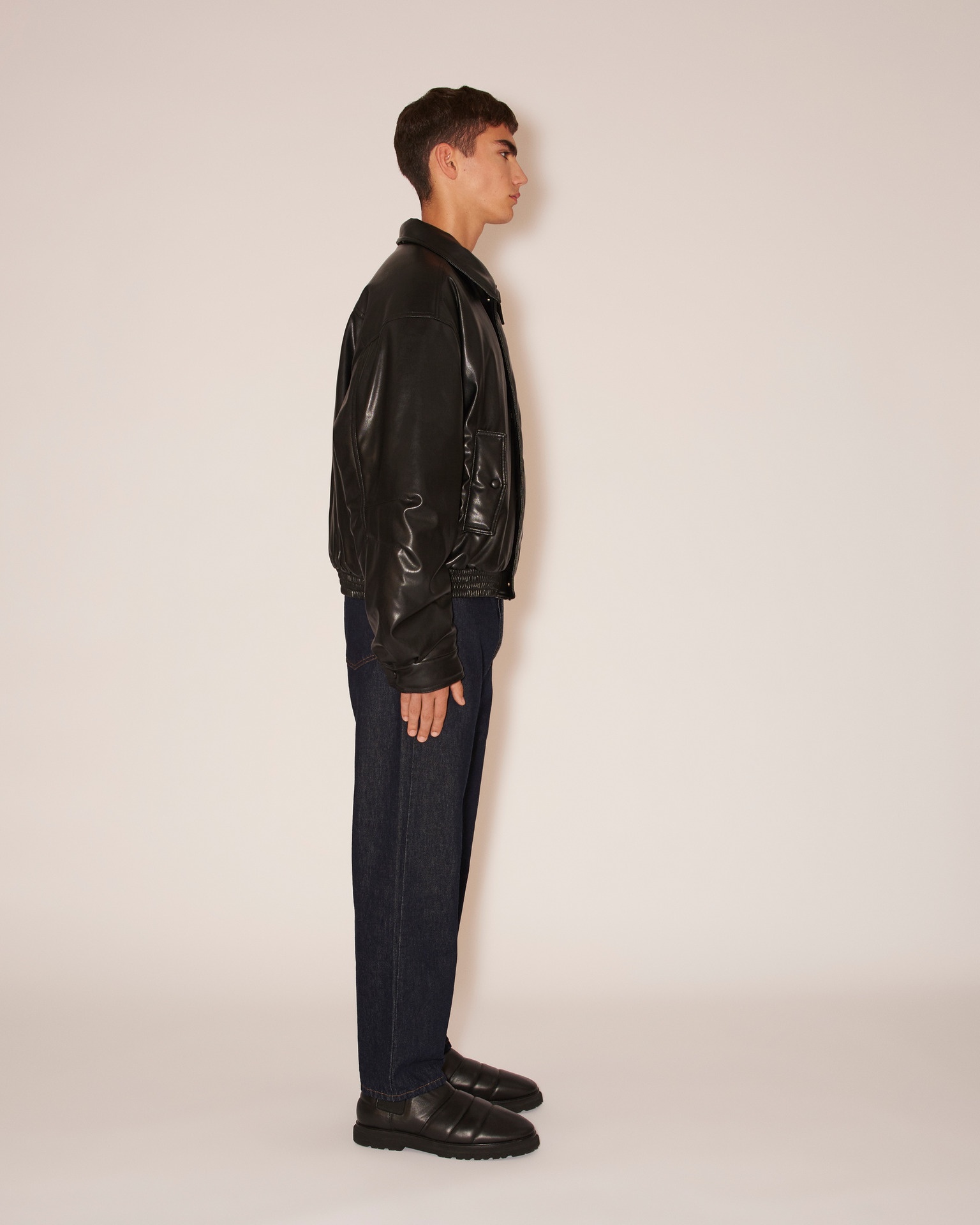ANDS - Vegan leather bomber jacket - Black - 3