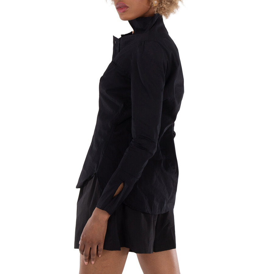 Yohji Yamamoto Pocket Detail High Neck Shirt - 5