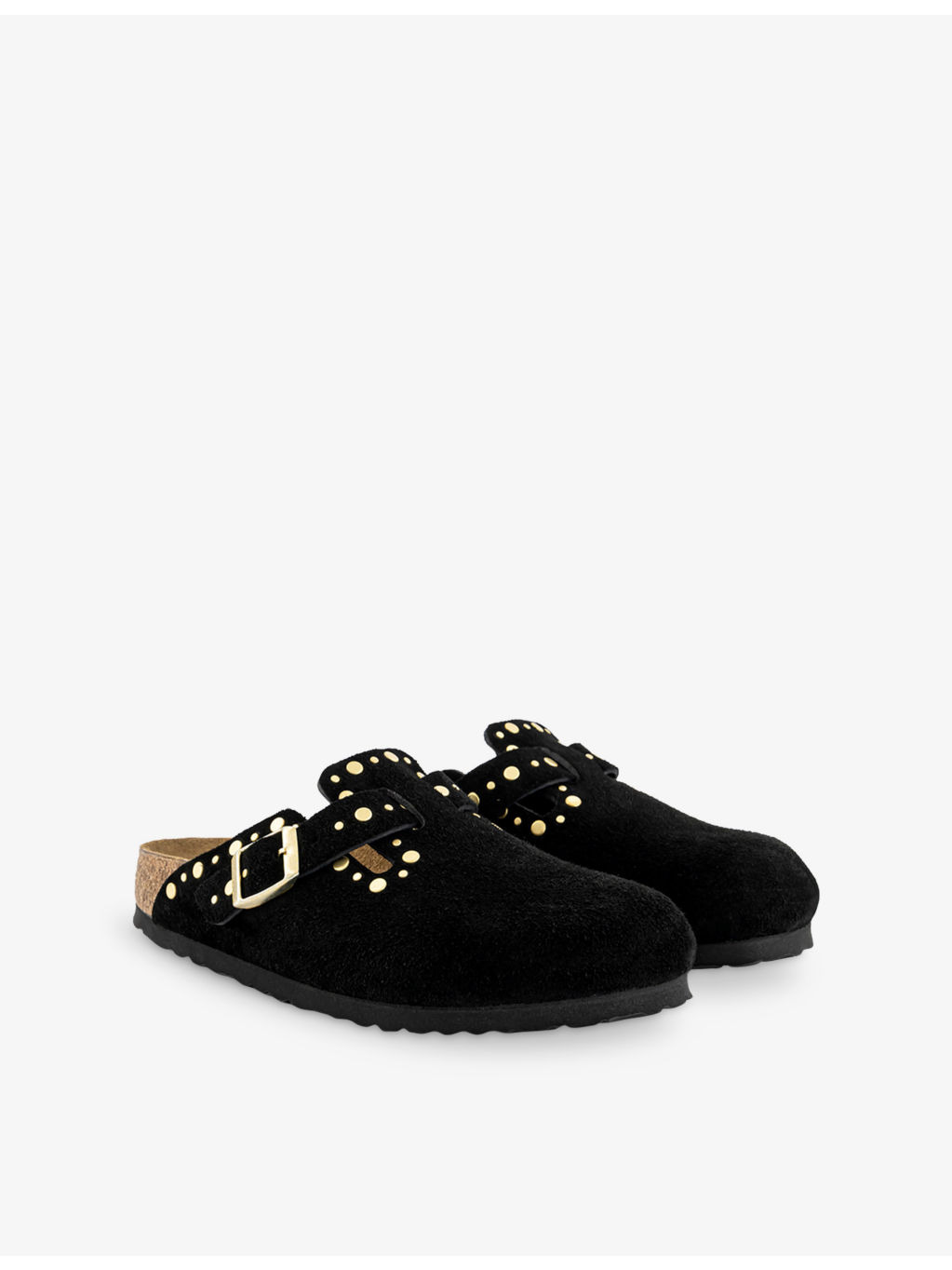 Boston Stud-Embellished Suede Clogs - 3