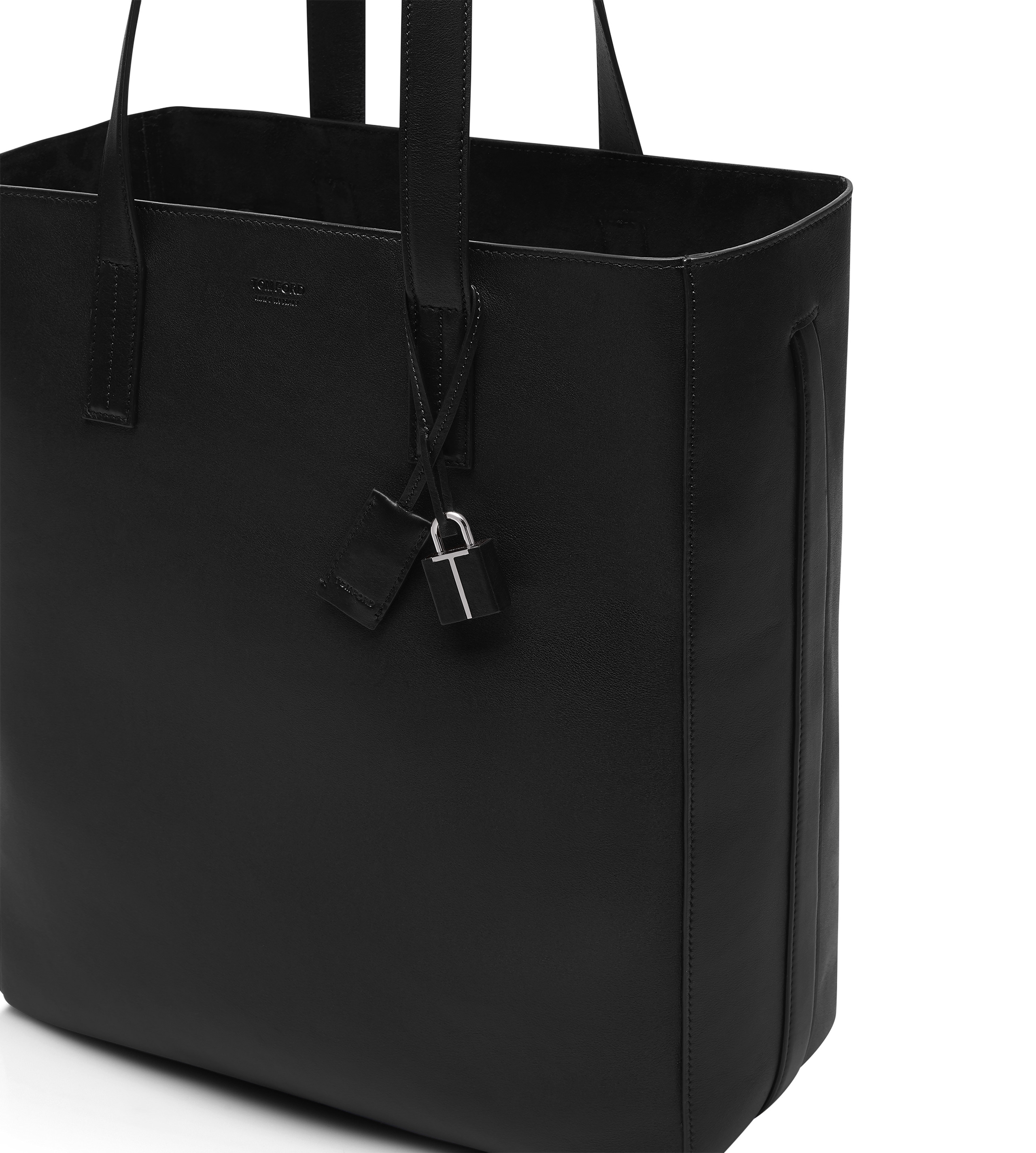 NATURAL LEATHER NORTH SOUTH TOTE - 5