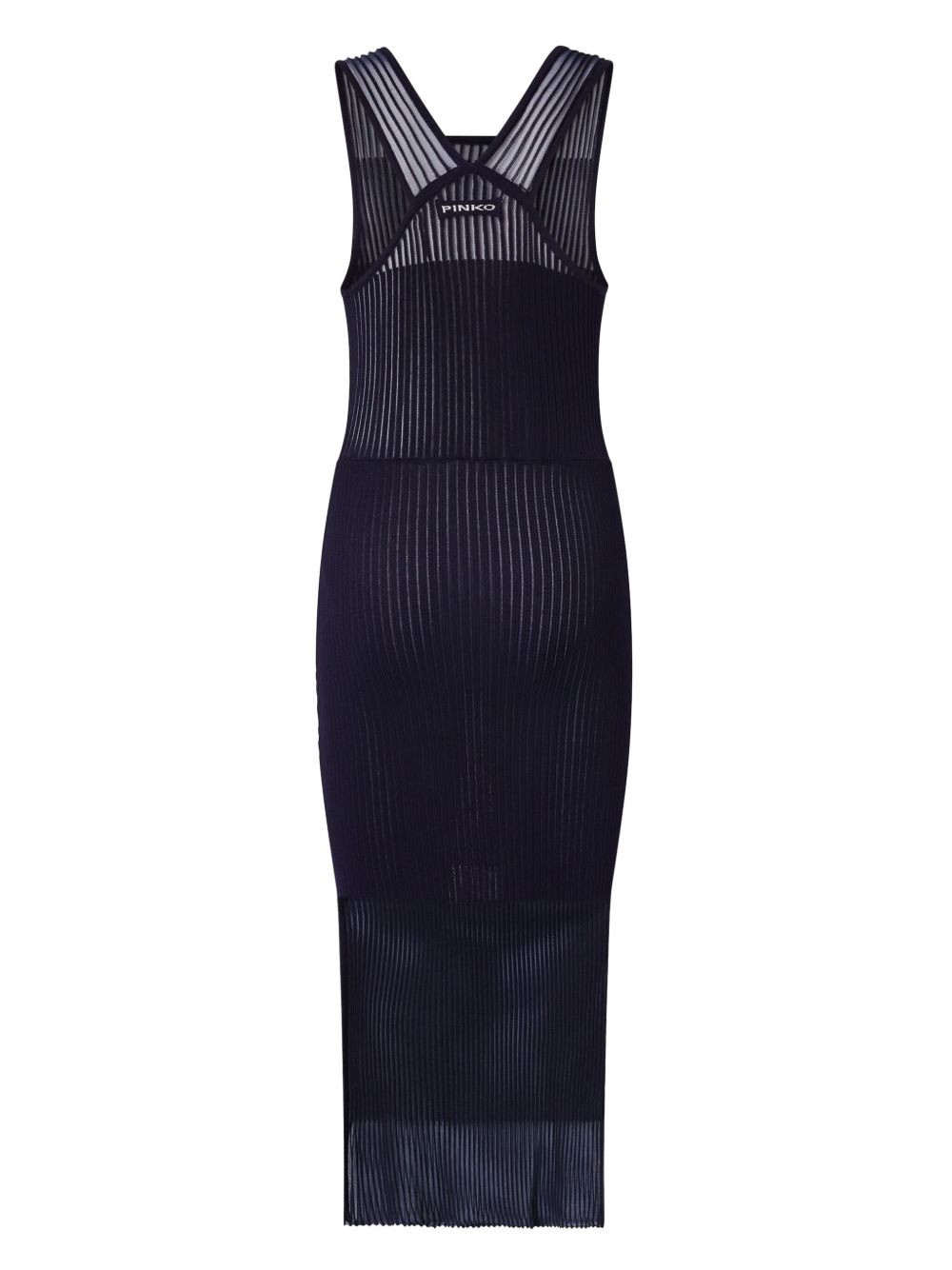 ribbed see-through midi dress - 2