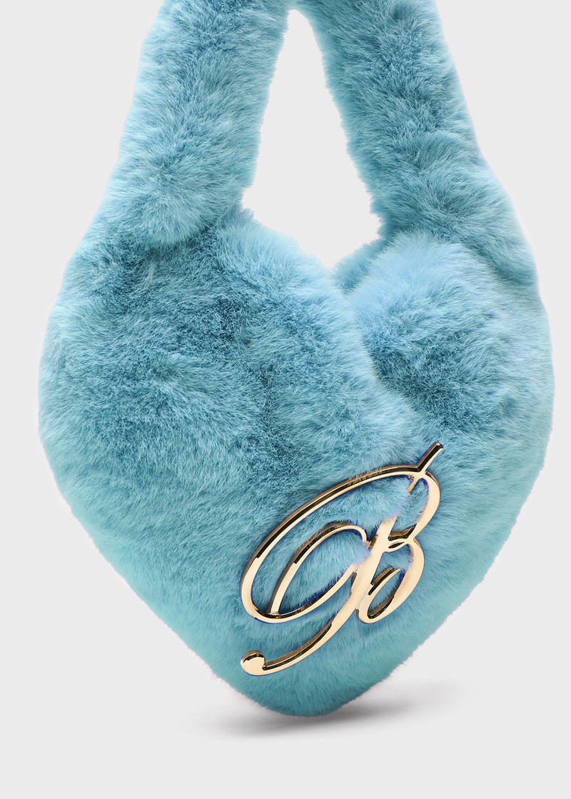 HEART BAG IN FAUX FUR WITH B MONOGRAM PIN 4